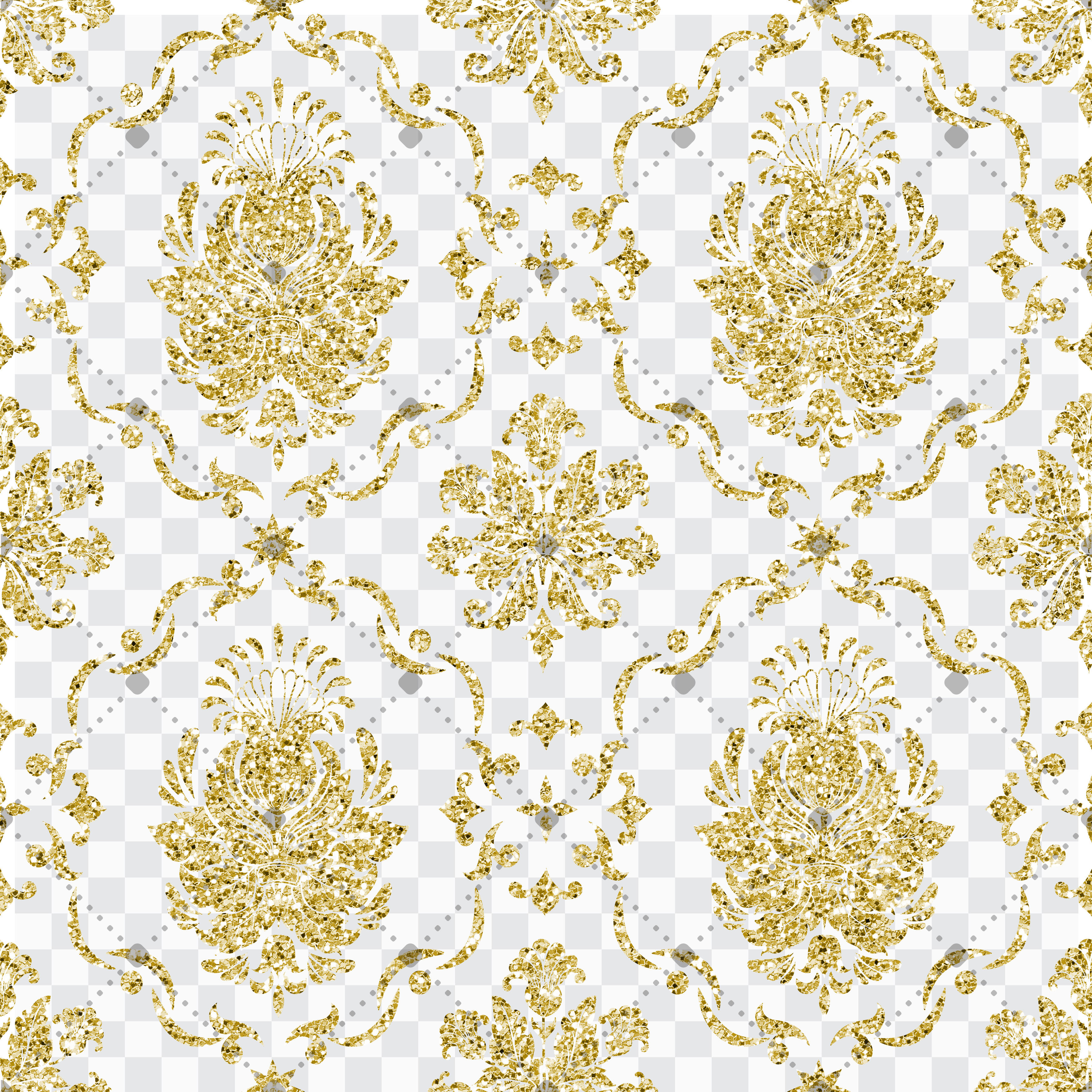 Download 42 Gold Glitter Seamless Damask Transparent Overlays ...