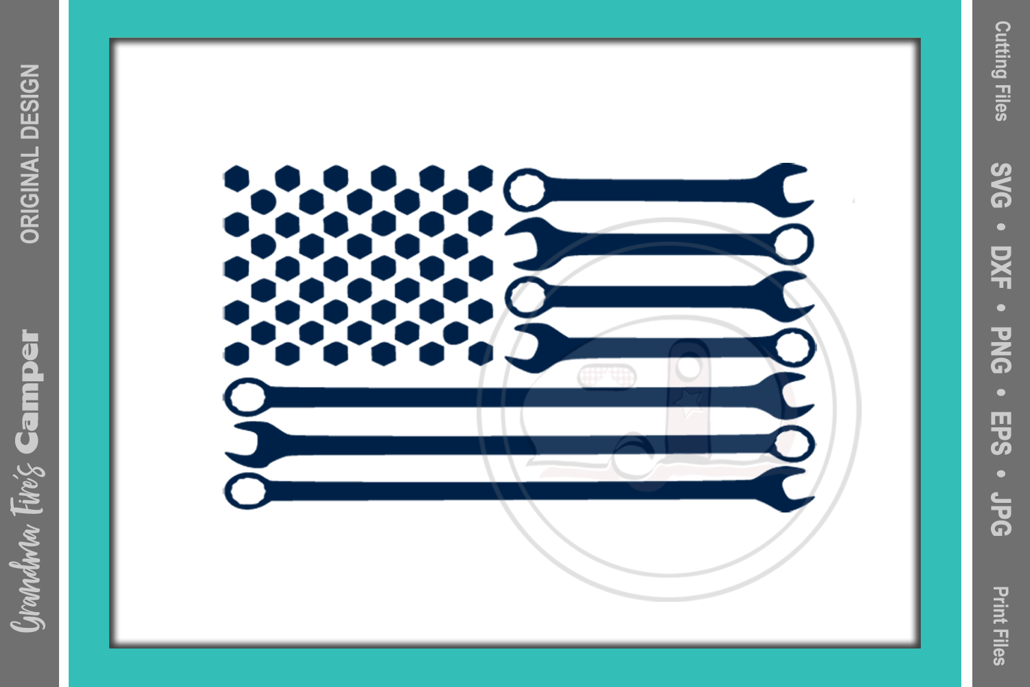 American Flag SVG, Wrench Flag, Mechanic