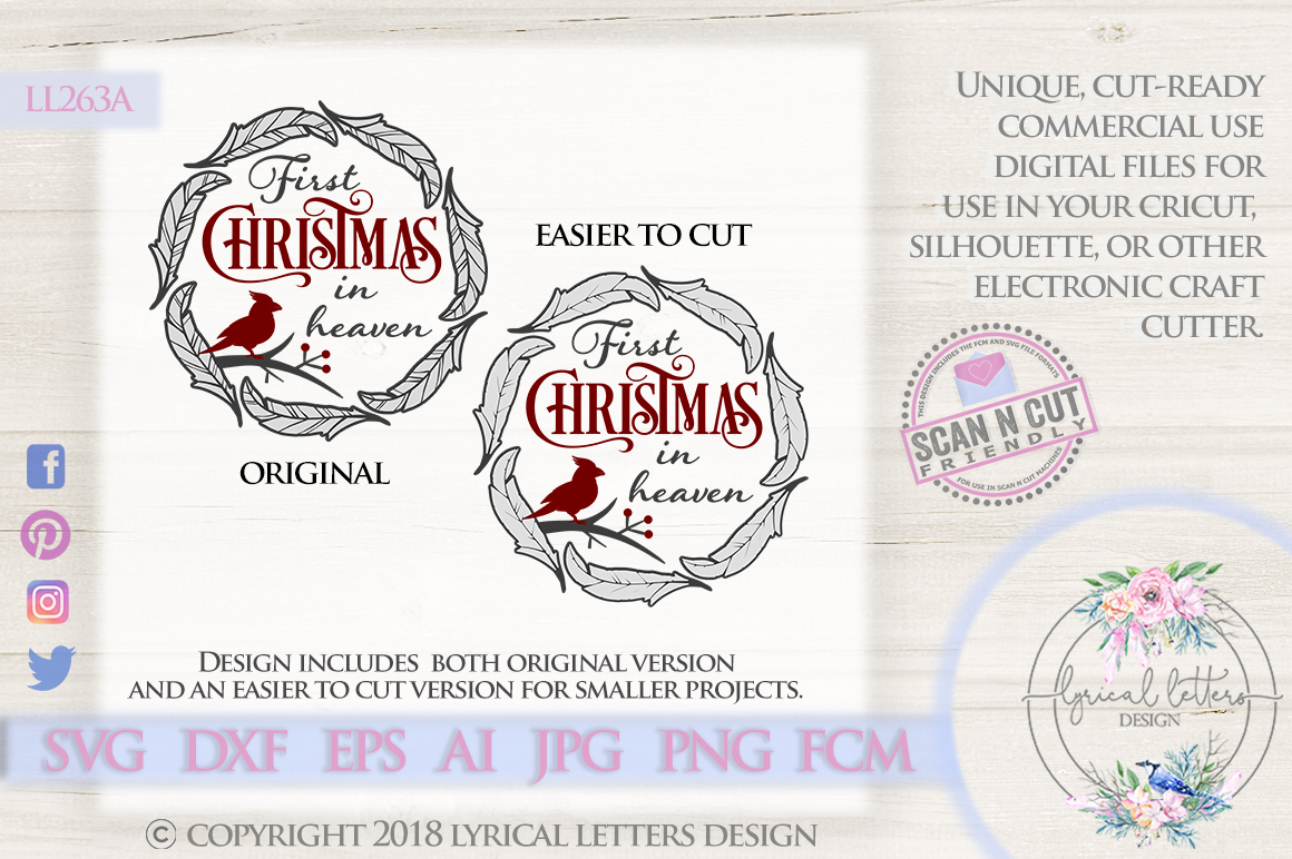 Download First Christmas in Heaven Cardinal SVG DXF FCM LL263A