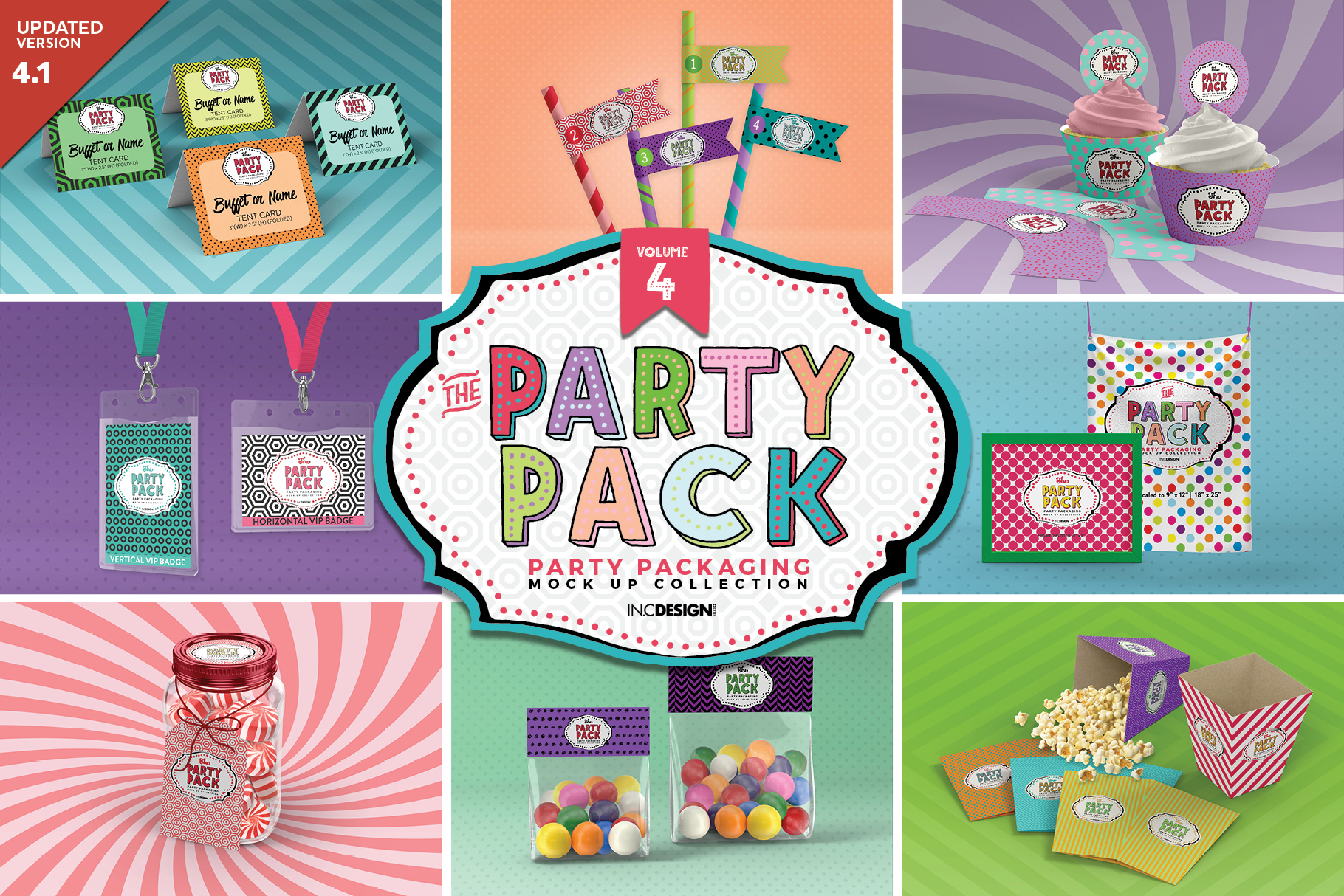 Download The Party Pack Mockup Collection VOLUME 4 (107430) | Branding | Design Bundles