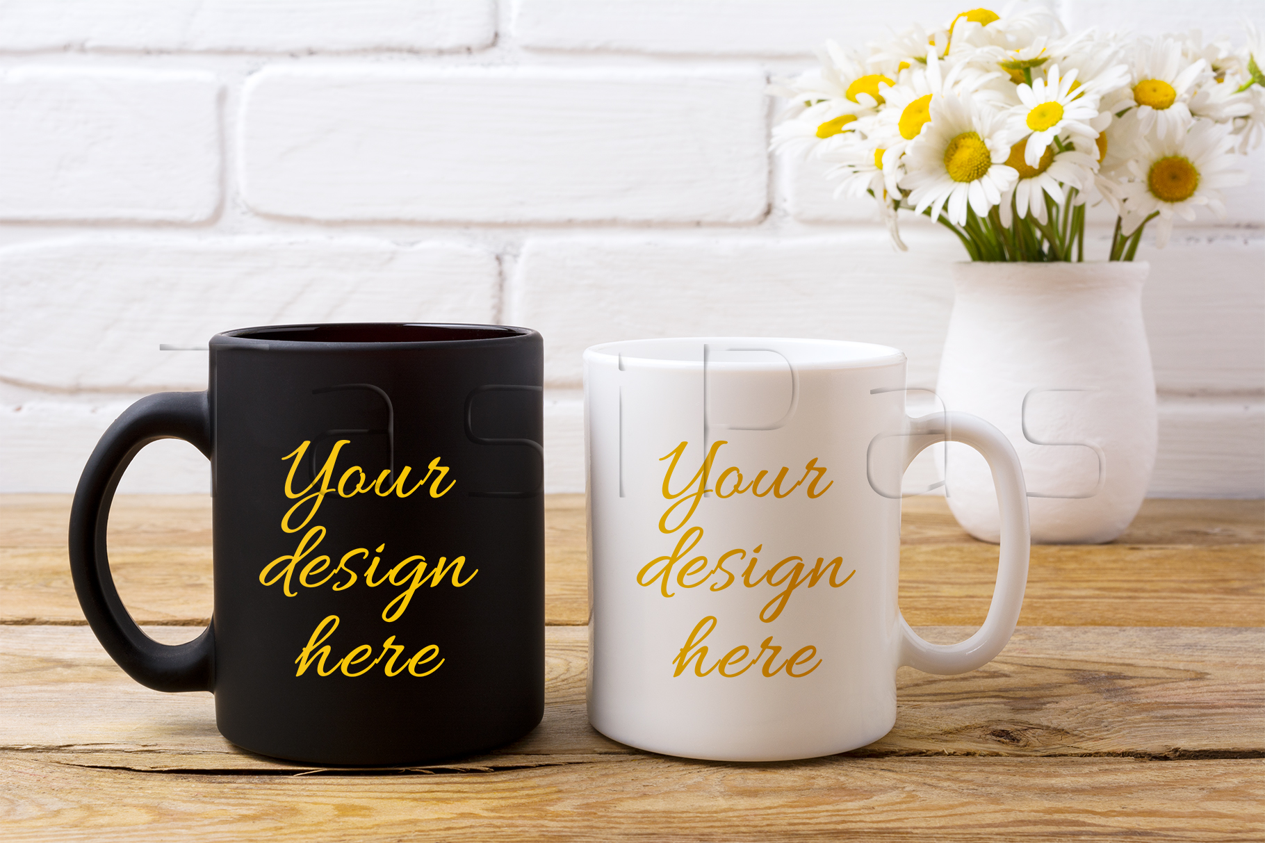 Download White and black coffee mug mockup with white field ...