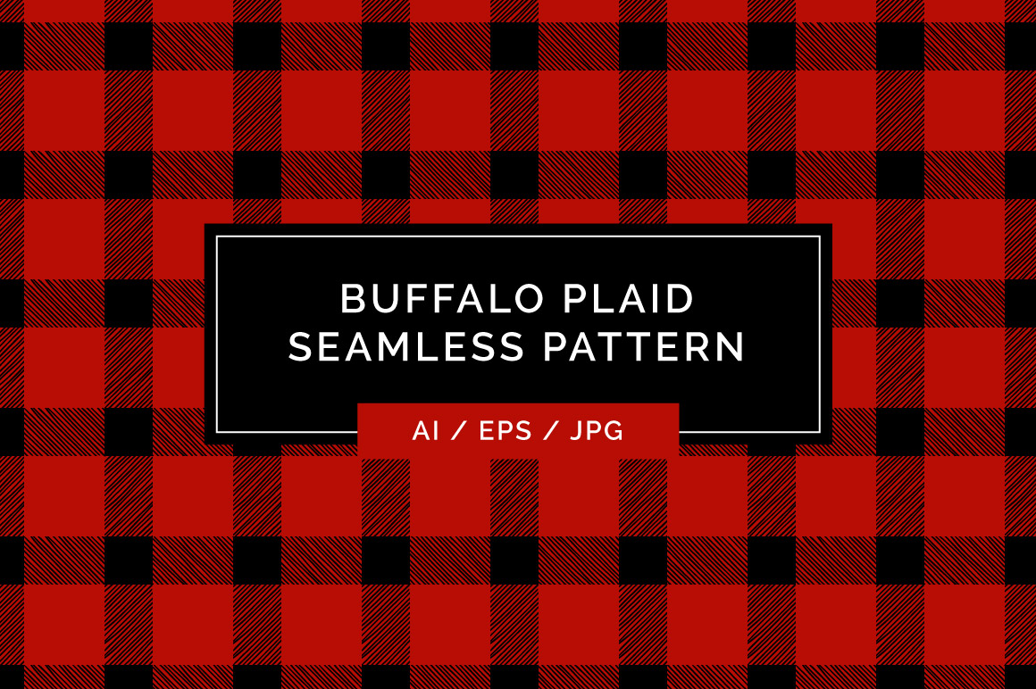 Buffalo Plaid Seamless Pattern - Hand Drawn (190281) | Backgrounds