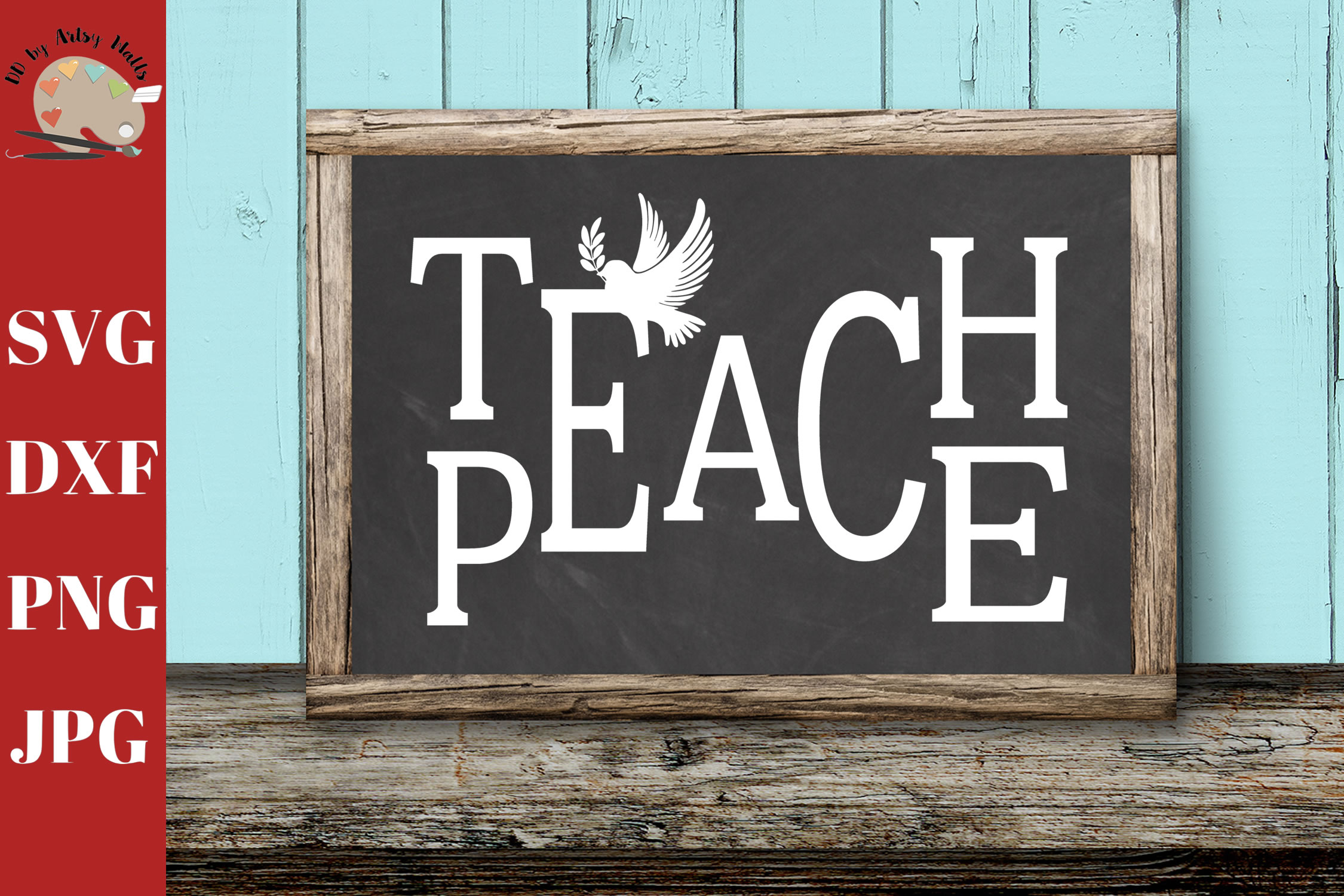 Download Teach Peace svg, peace cut file, teacher wall decal svg