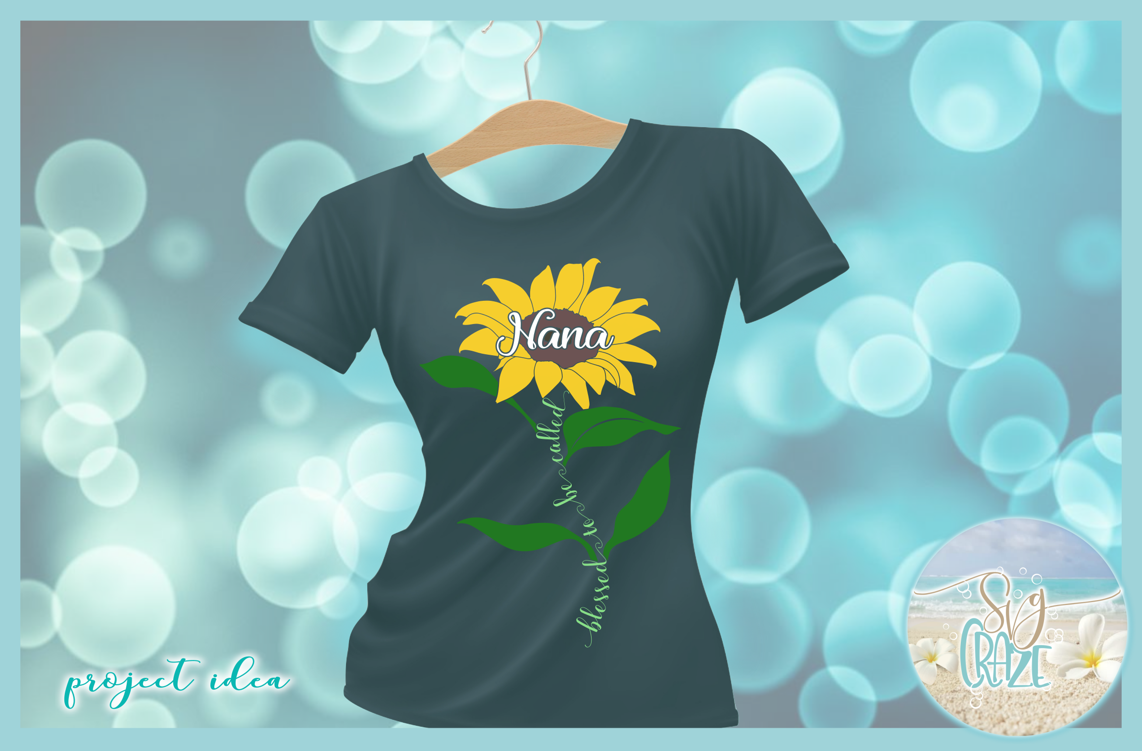Download Blessed To Be Called Nana Quote with Sunflower SVG