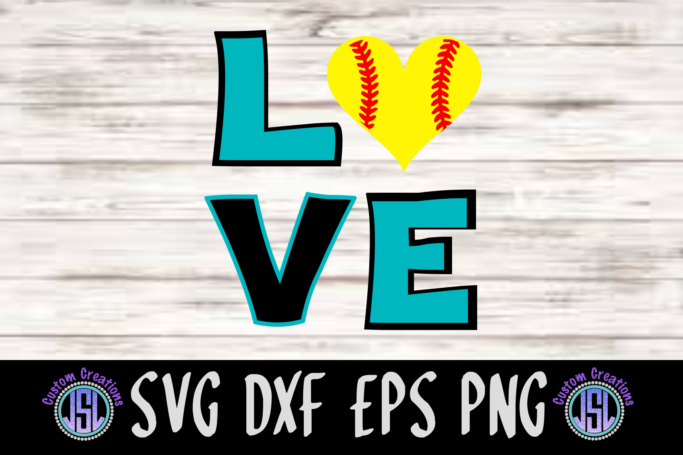 Download LOVE Softball | SVG DXF EPS PNG Cut File