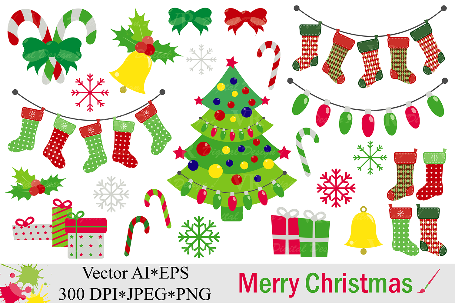 Download Merry Christmas Clipart - Vector (43295) | Illustrations ...