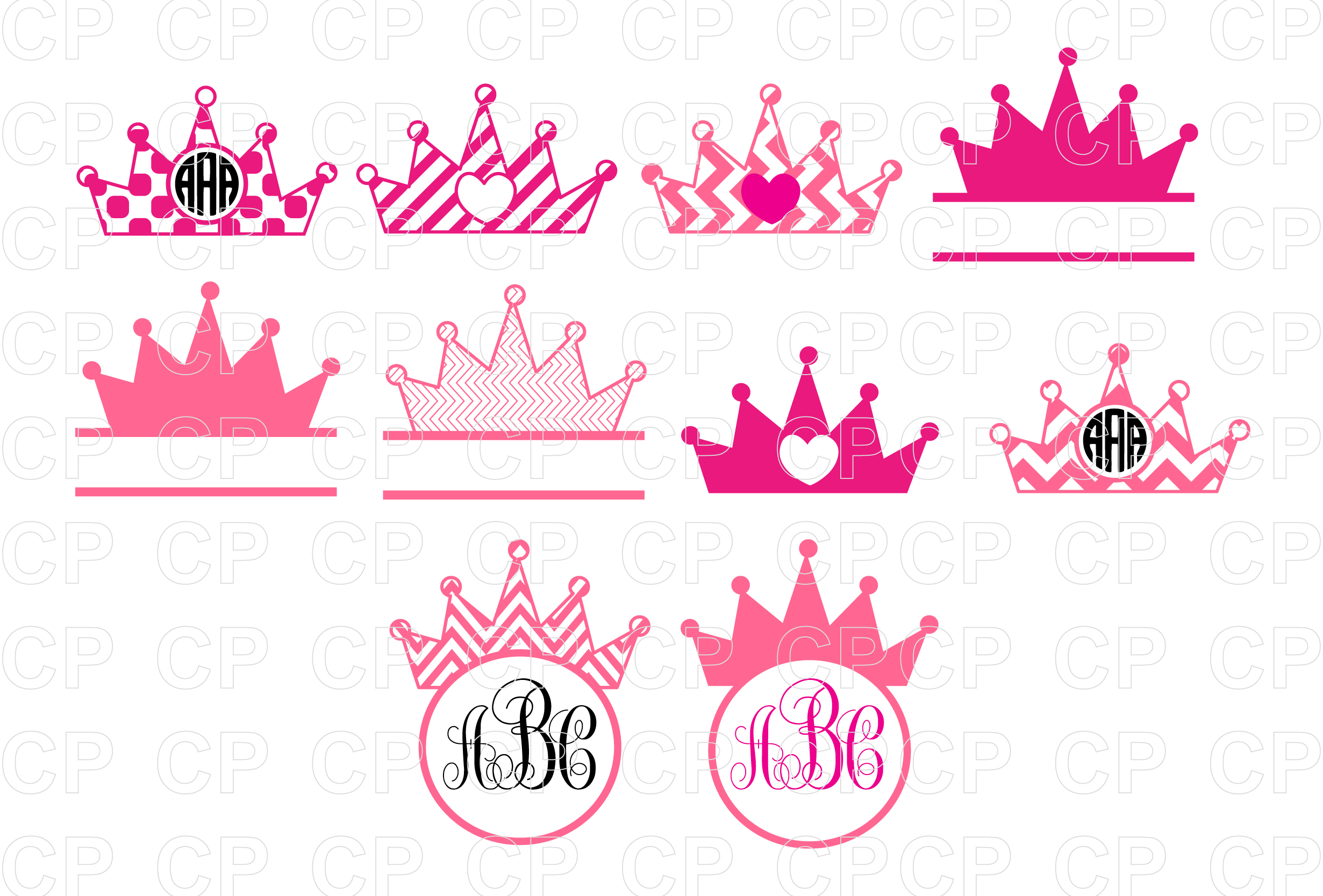 Priness Crown Bundle SVG Cut Files, Priness Crown Clipart (98666) | Cut ...