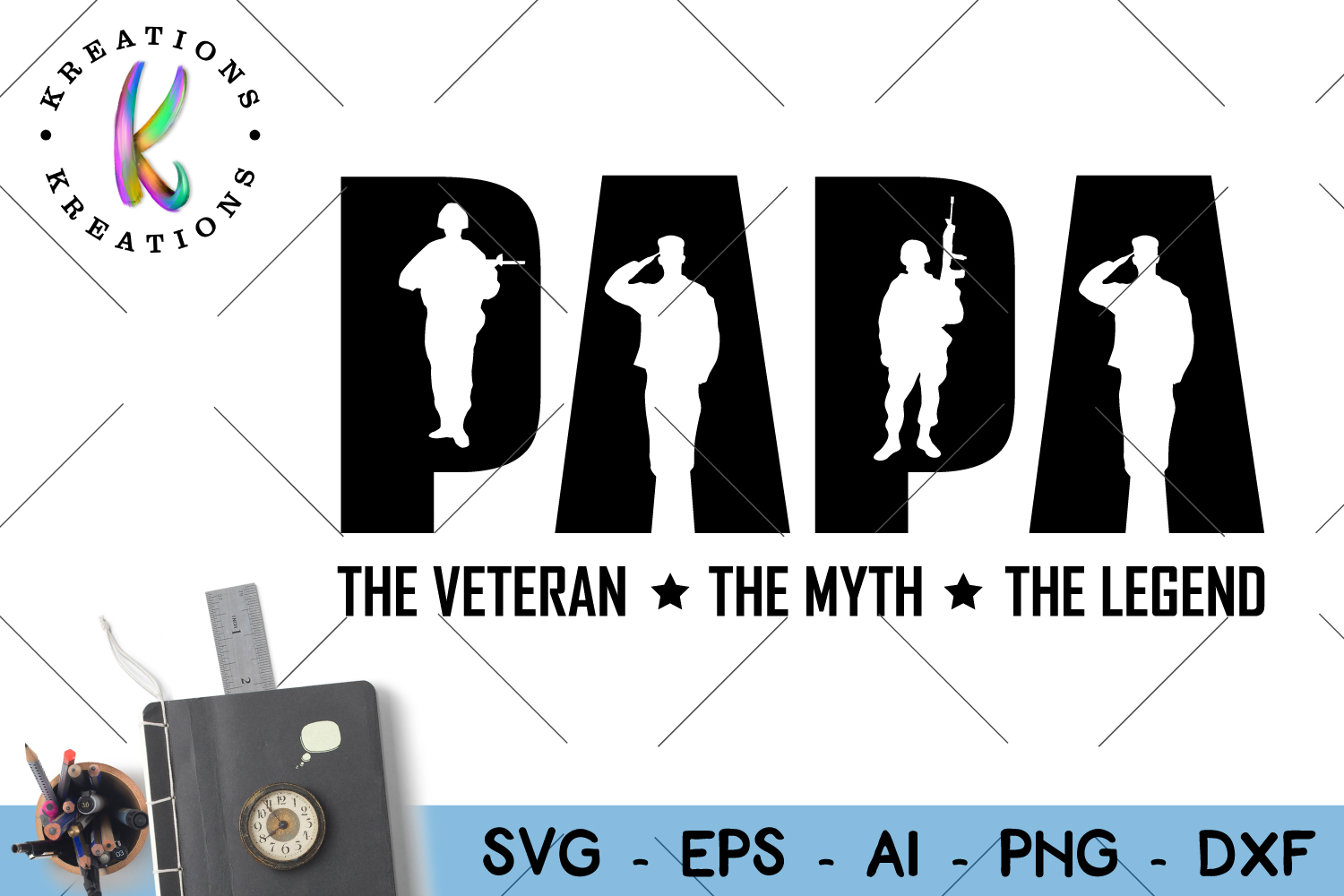 Veteran Svg Papa cut file Father's Day gift