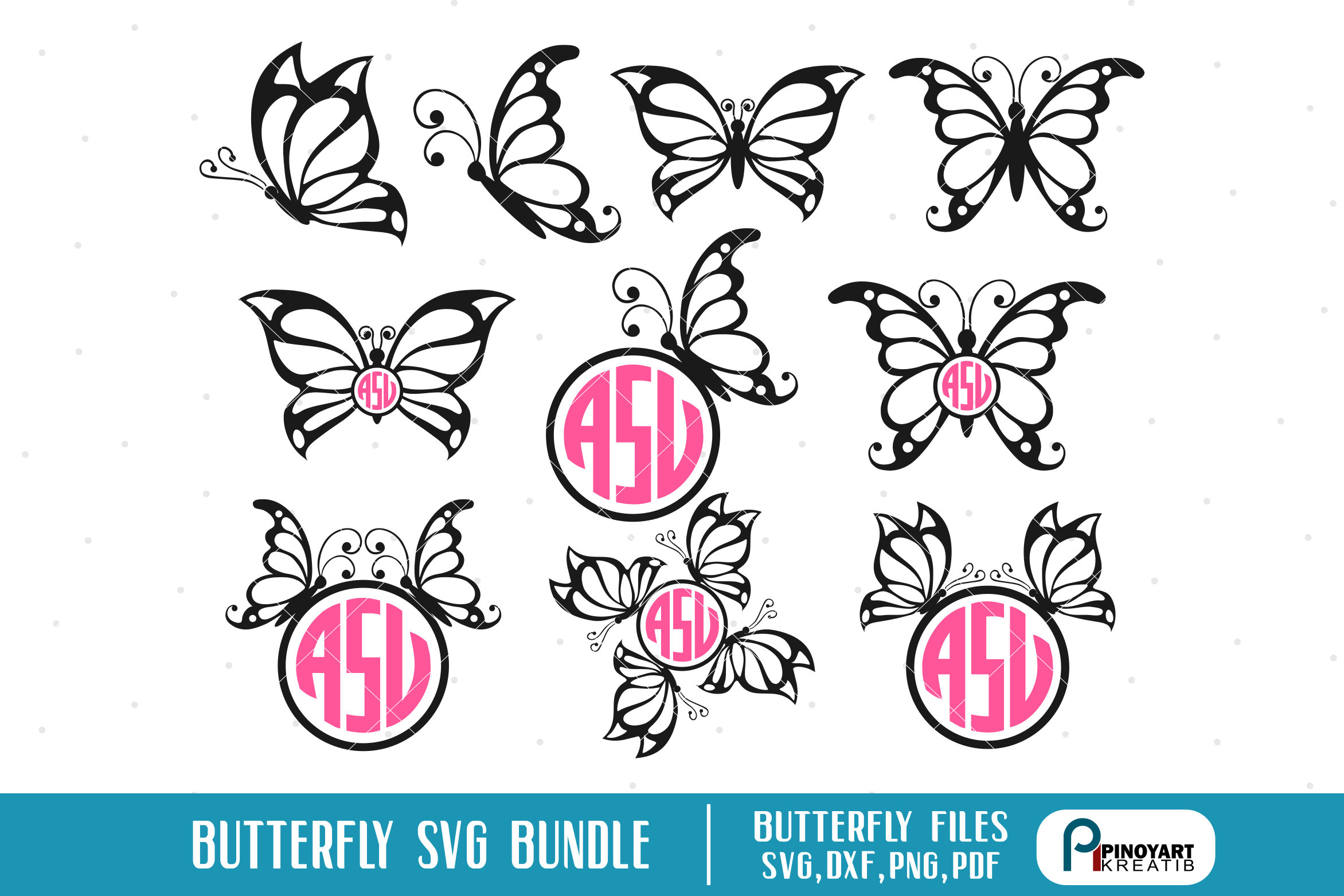 Butterfly Monogram Svg Free - Layered SVG Cut File - All ...