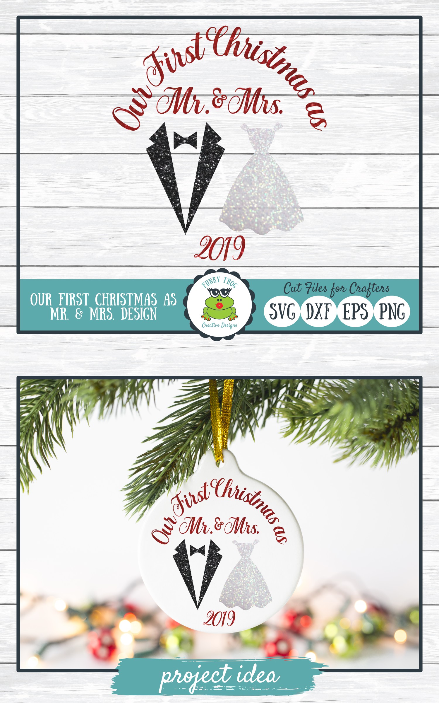 Download Our First Christmas as Mr. & Mrs., SVG Cut File for Crafters