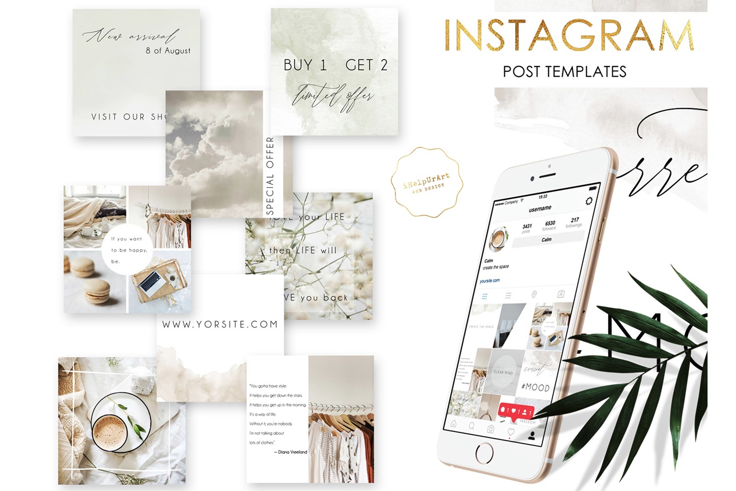 Lifestyle Minimalist Instagram Posts Template