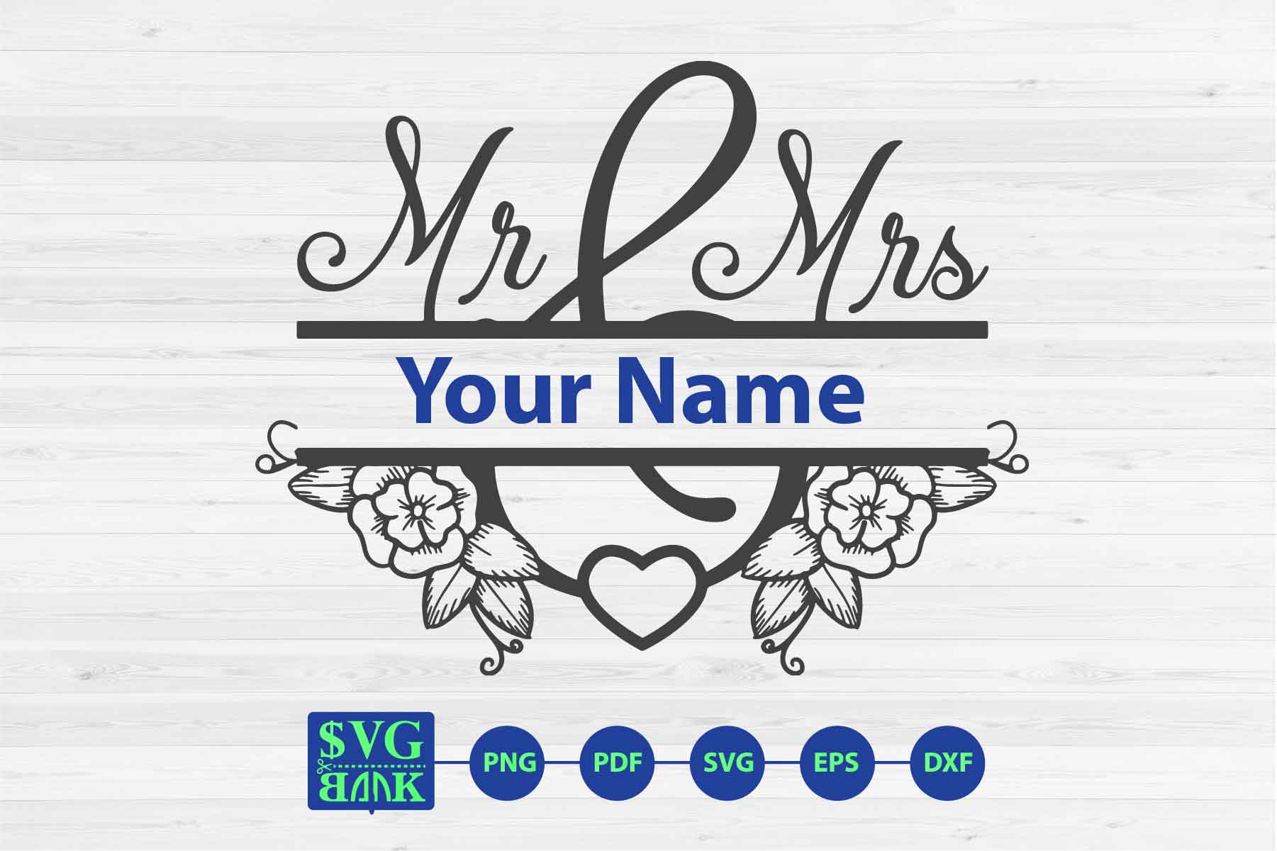 Mr Mrs split monogram svg, wedding name svg, Mr Mrs svg dxf