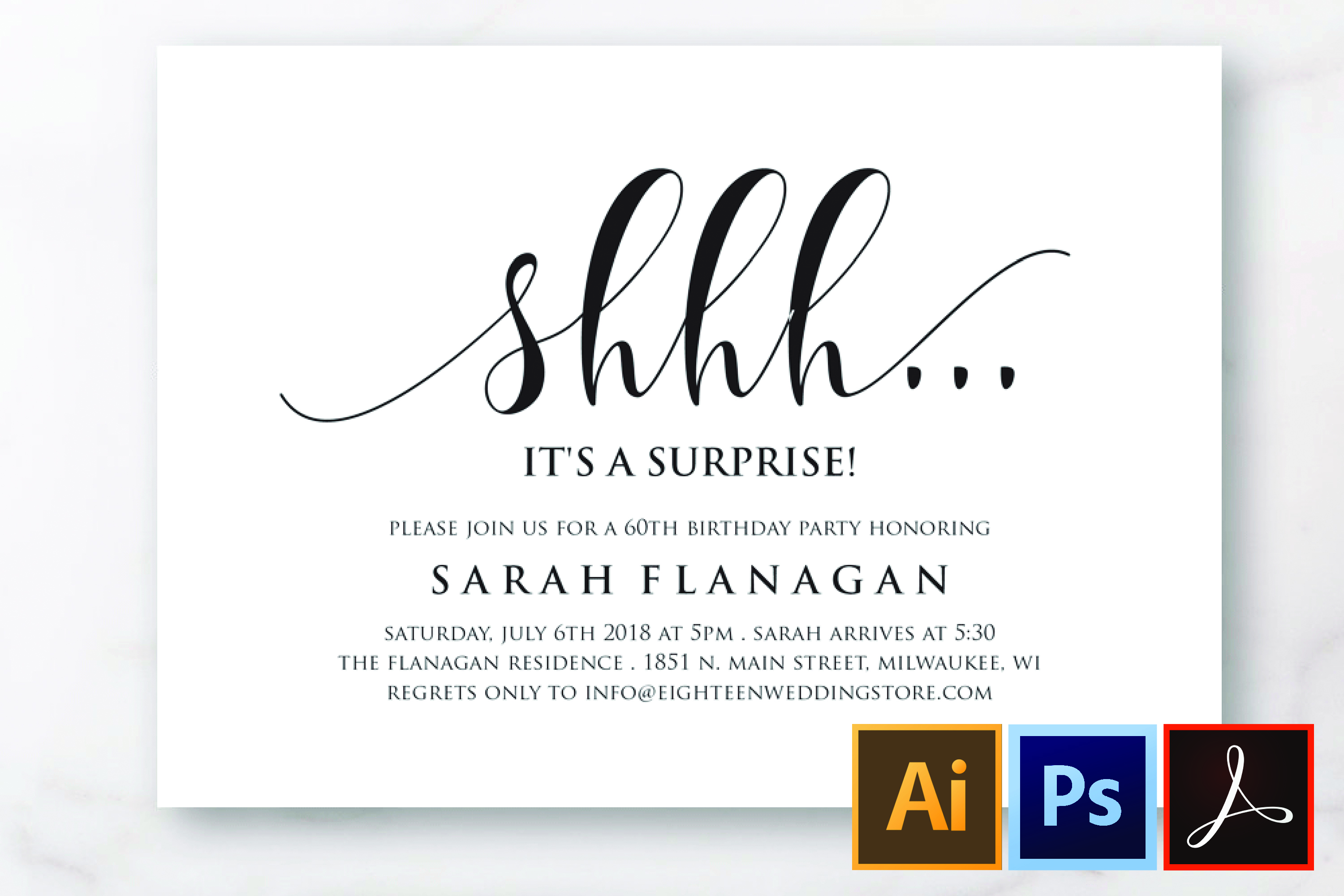 Surprise Birthday Invitation Party 355178 Card And Invites Design Bundles Surprise Birthday Invitation