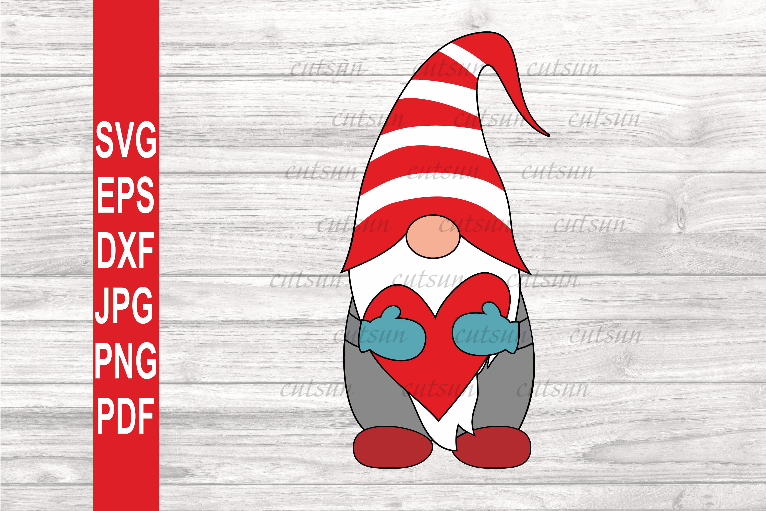Gnome with a Heart SVG | Valentine Gnome SVG