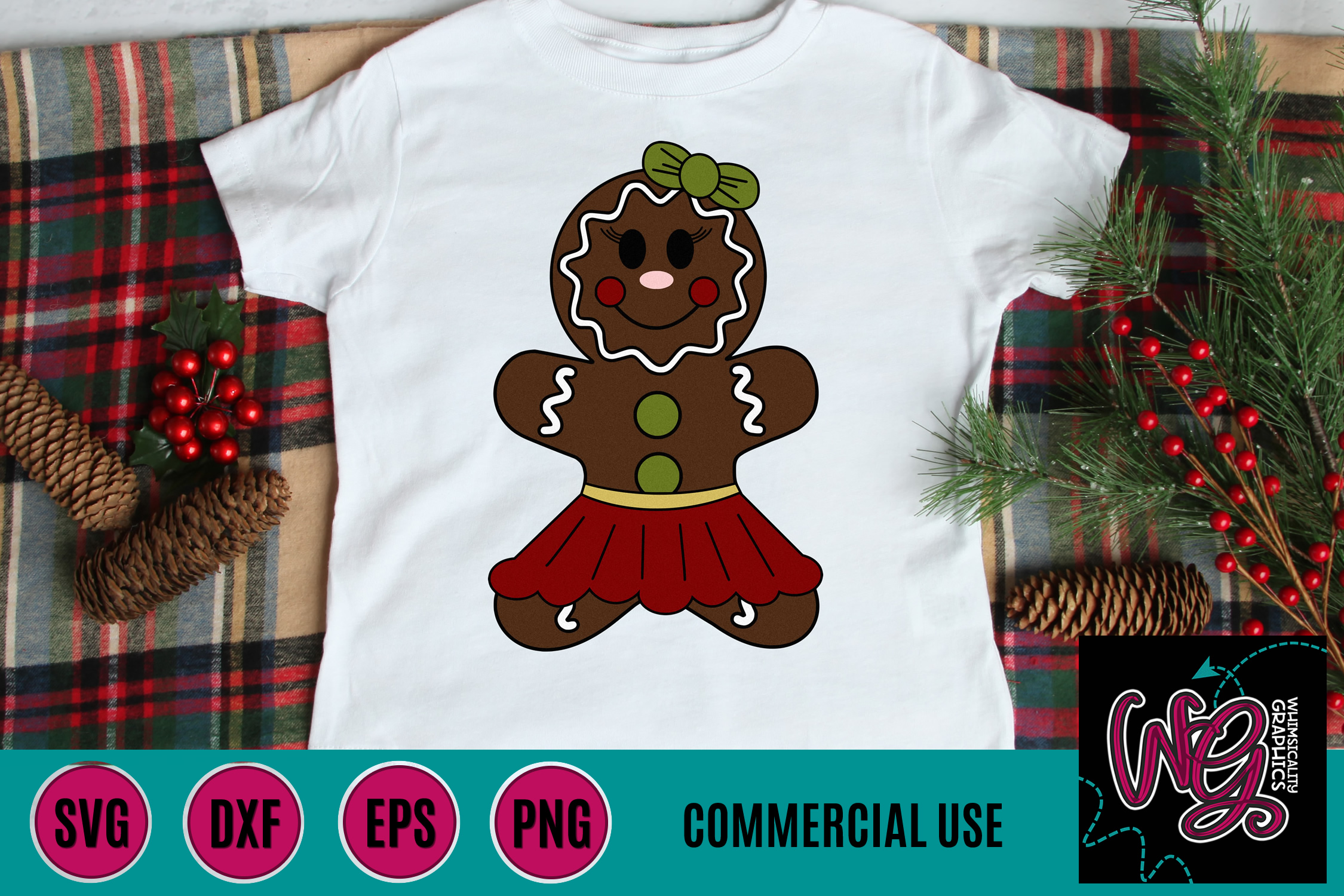 Download Gingerbread Girl Christmas SVG DXF PNG EPS Comm