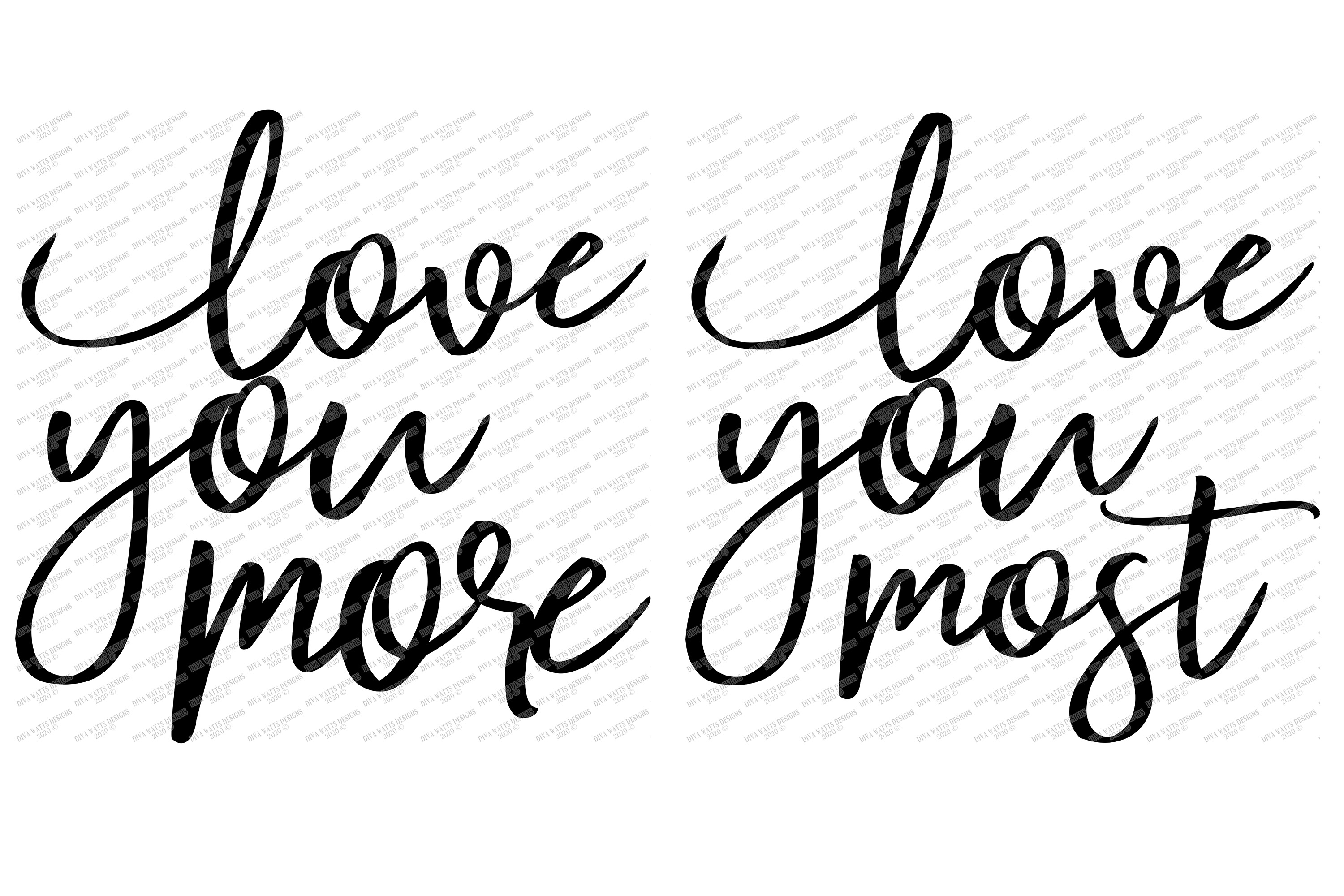 Download Love You More / Most - Set of 2 Modern Farmhouse Signs SVG