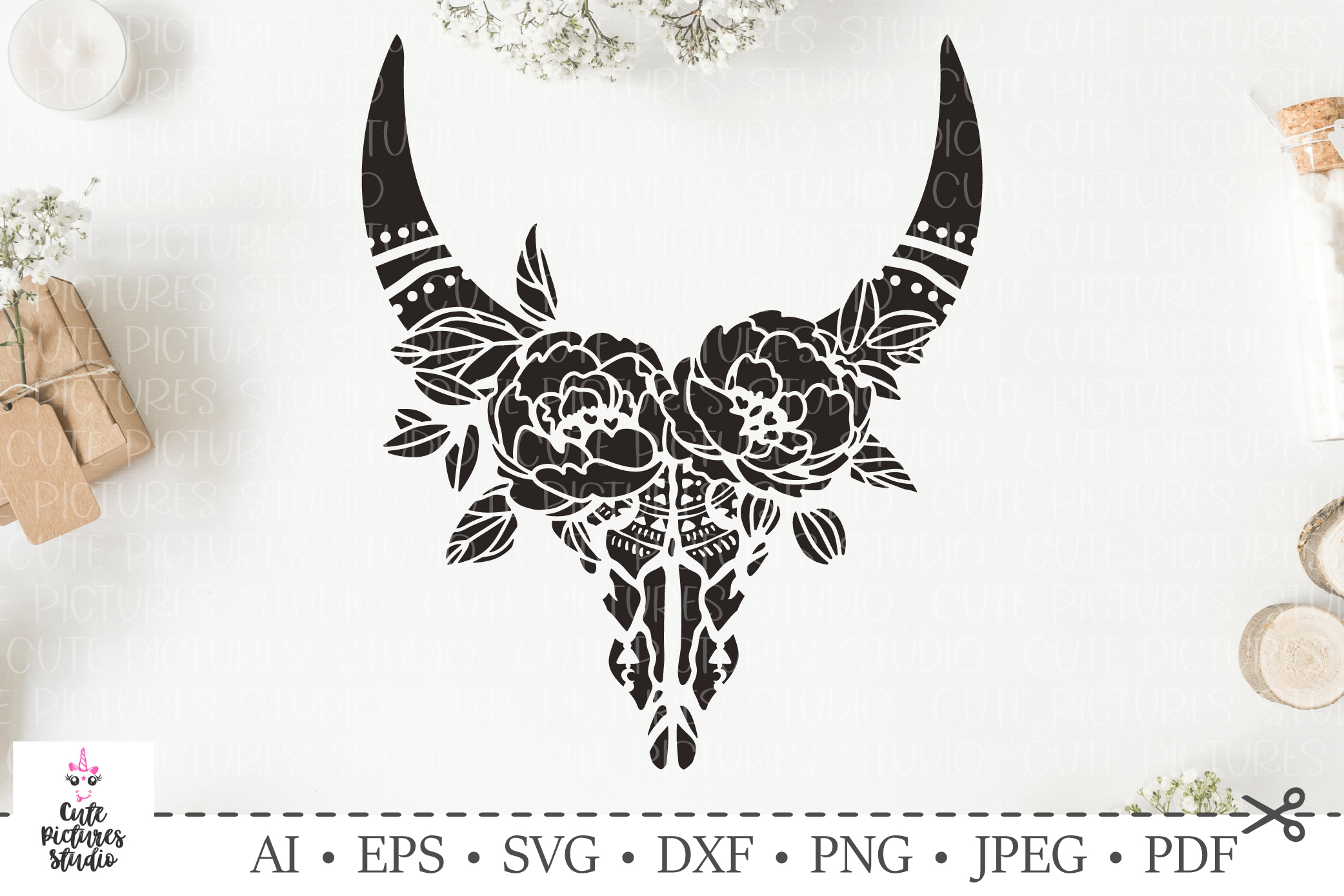 Download Boho Cow Skull Svg Free Mrschimomot