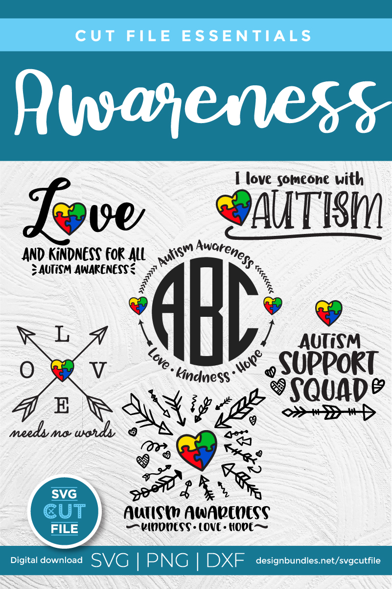 Download Autism Awareness svg bundle-a 6-svg autism pack for crafters