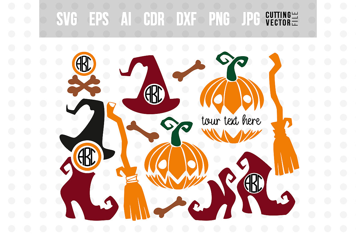 Halloween monogram SVG Bundle - svg, eps, ai, dxf, png ...