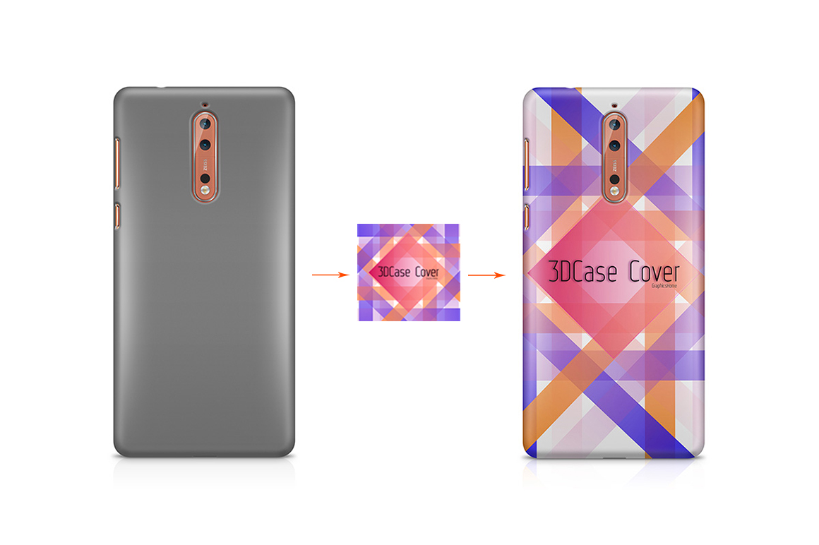 Download Nokia 8 3D Phone Case design Mockup Back View (37759 ...