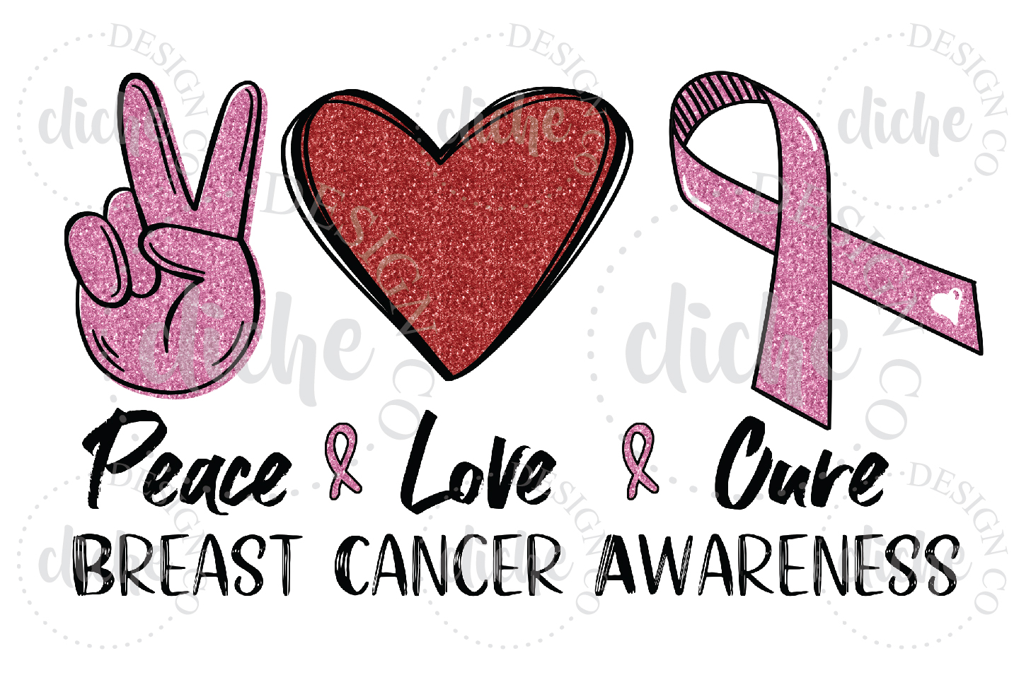 Breast Cancer Awareness Sublimation Design