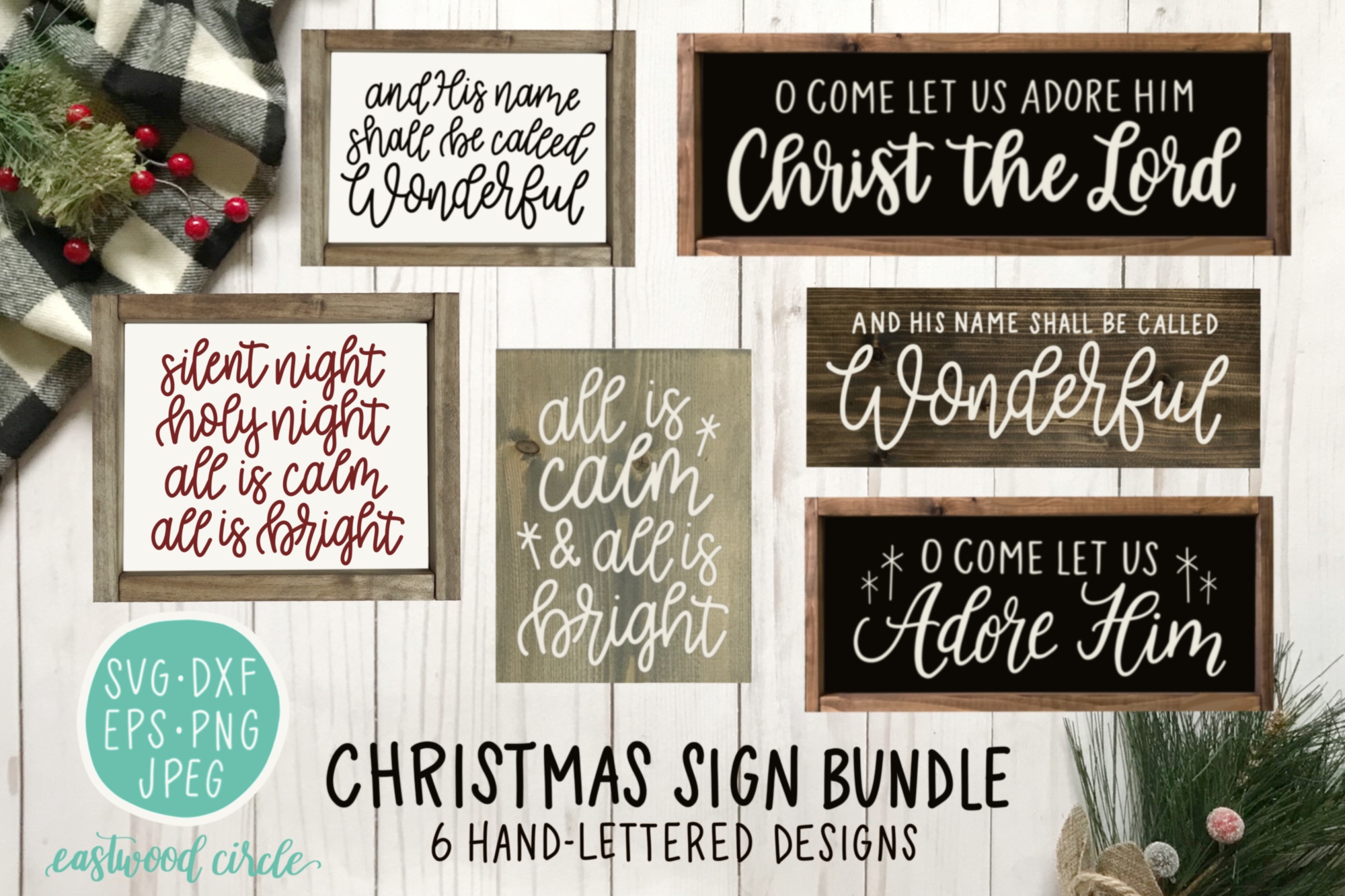 Download Christmas SVG Bundle - Hand Lettered Cut Files for Signs