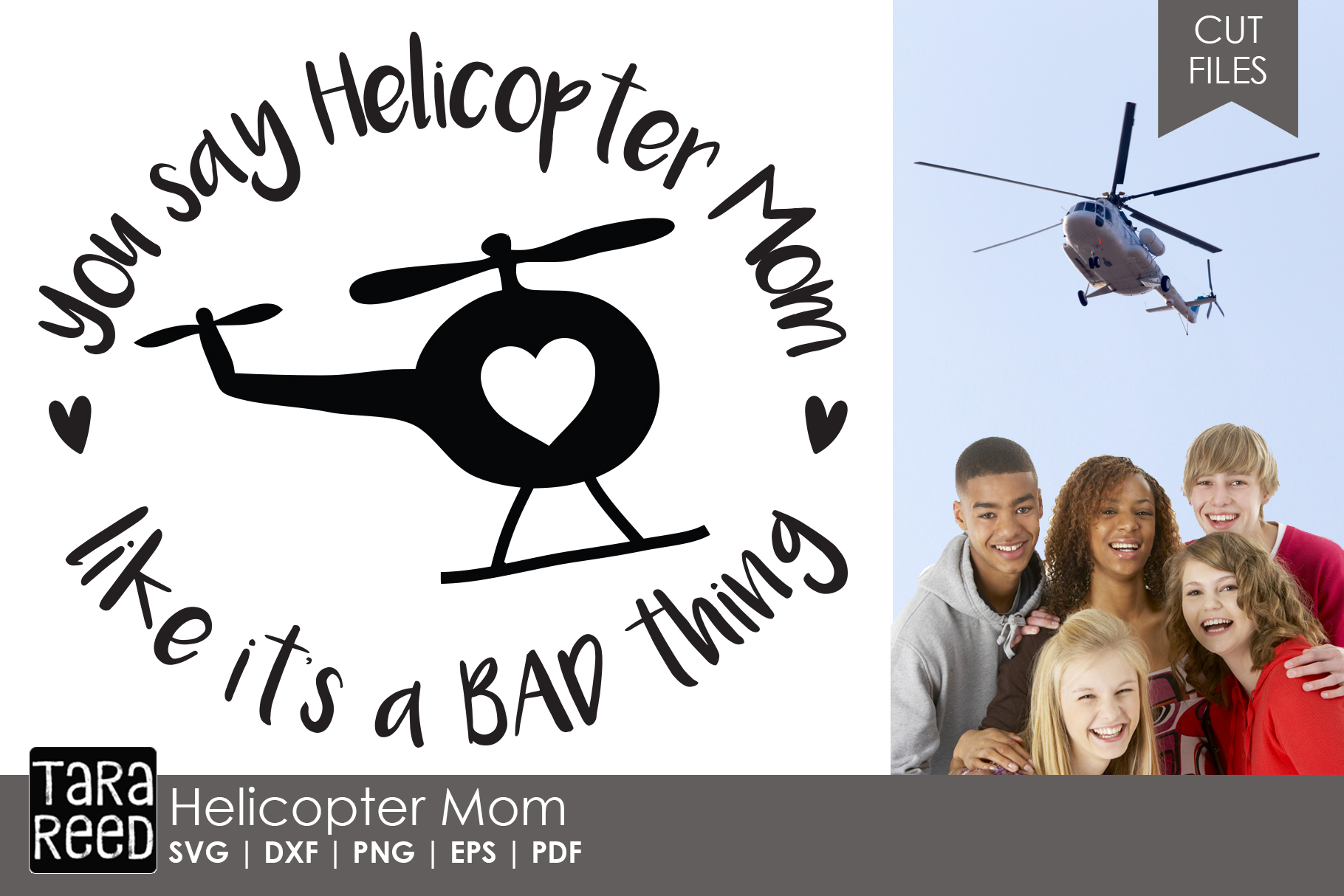 Helicopter Mom (86054) Cut Files Design Bundles