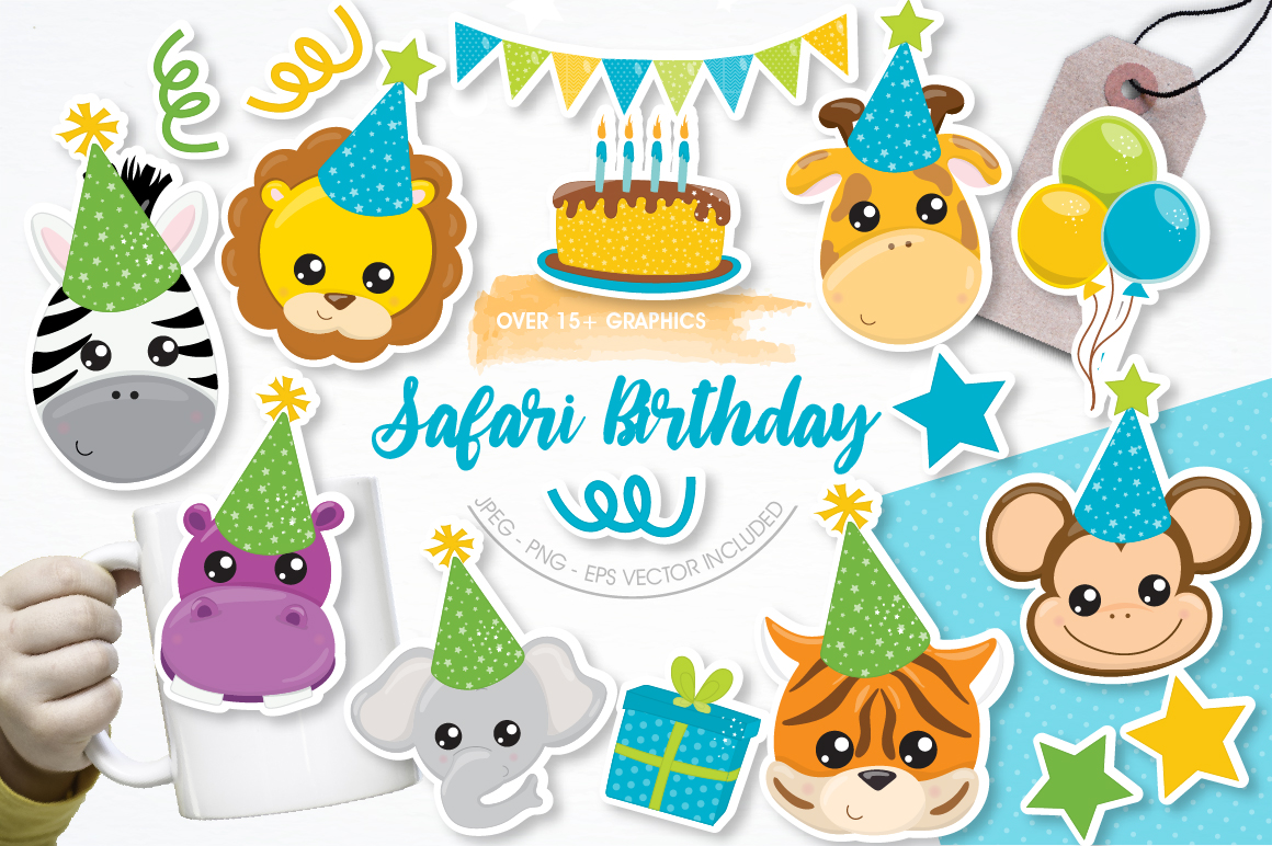 Safari Birthday graphics and illustrations