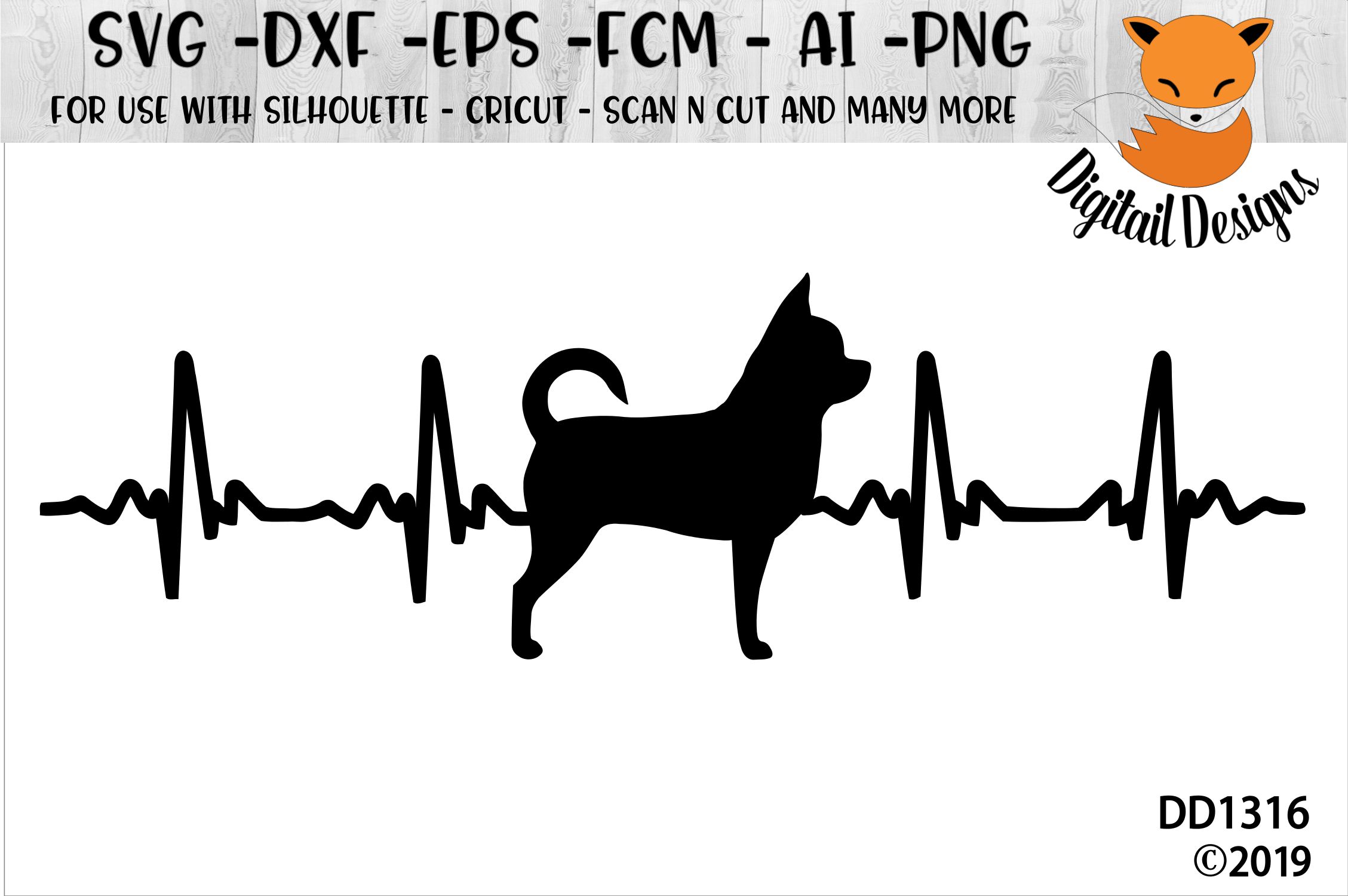 Short Hair Chihuahua Ekg Heartbeat Dog Lover Svg