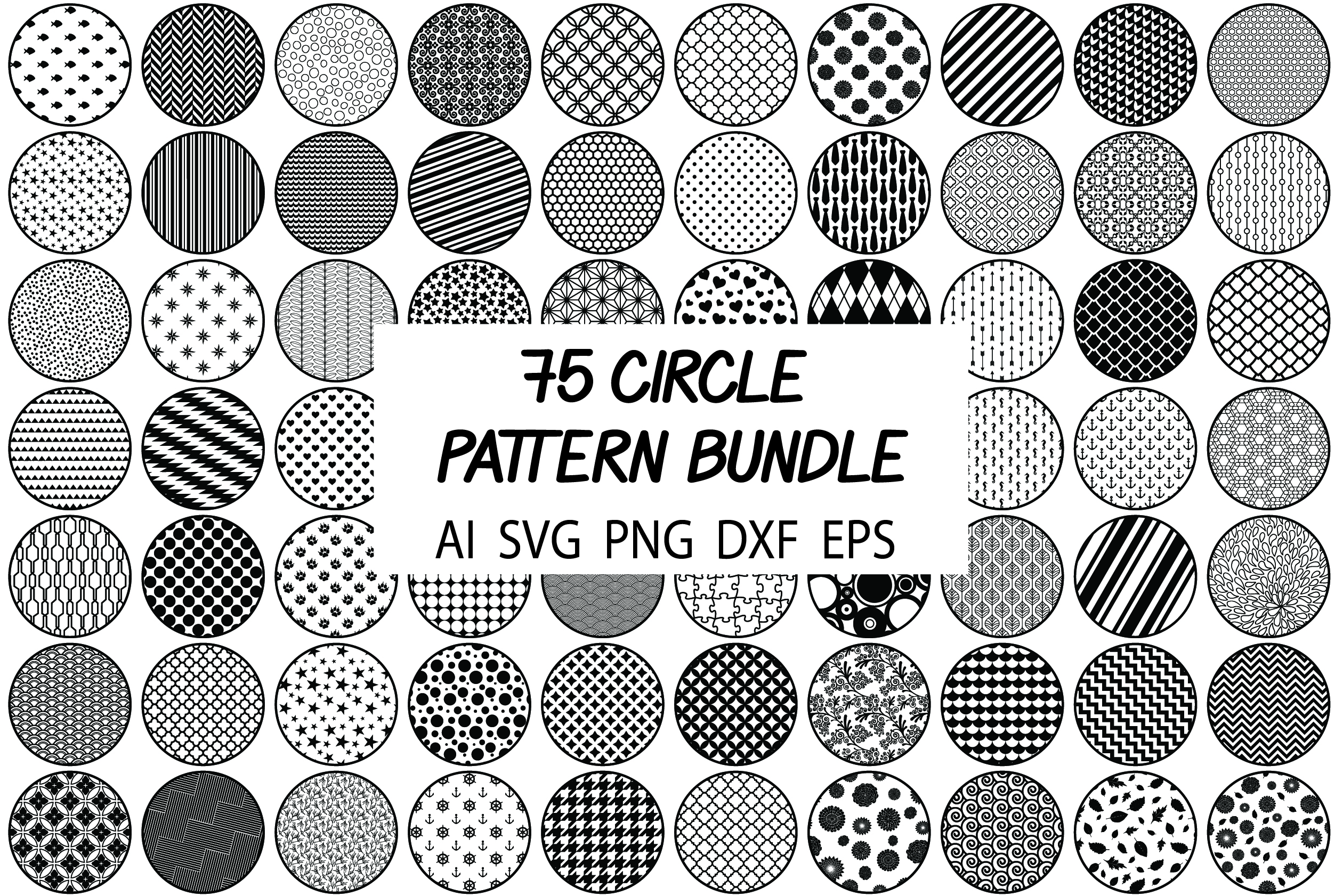 Download 75 Circle Patterns SVG Bundle, Background Pattern SVG.