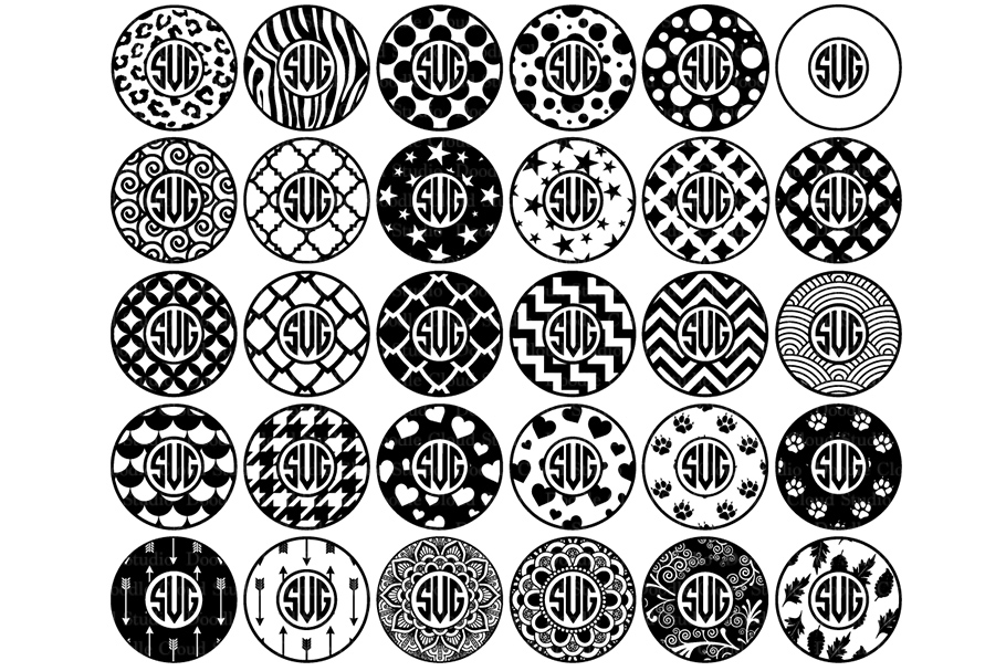 Download Circle Monogram Frames SVG Files, Circle Patterns SVG PNG. (120751) | Cut Files | Design Bundles