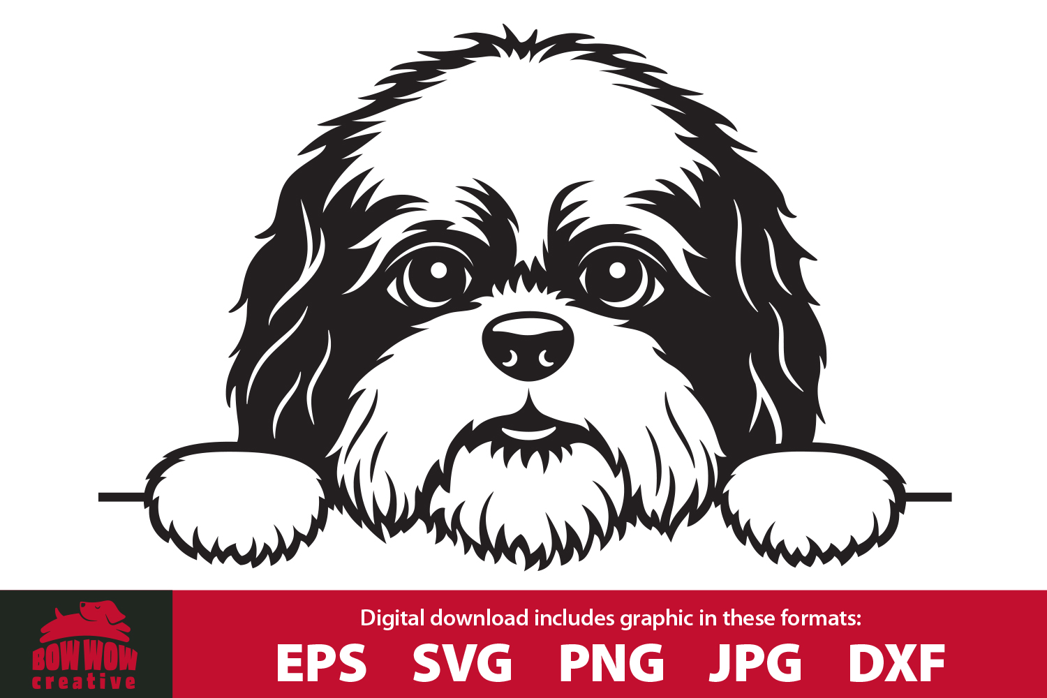 Peeking Shih Tzu Puppy- SVG, EPS, JPG, PNG & DXF files