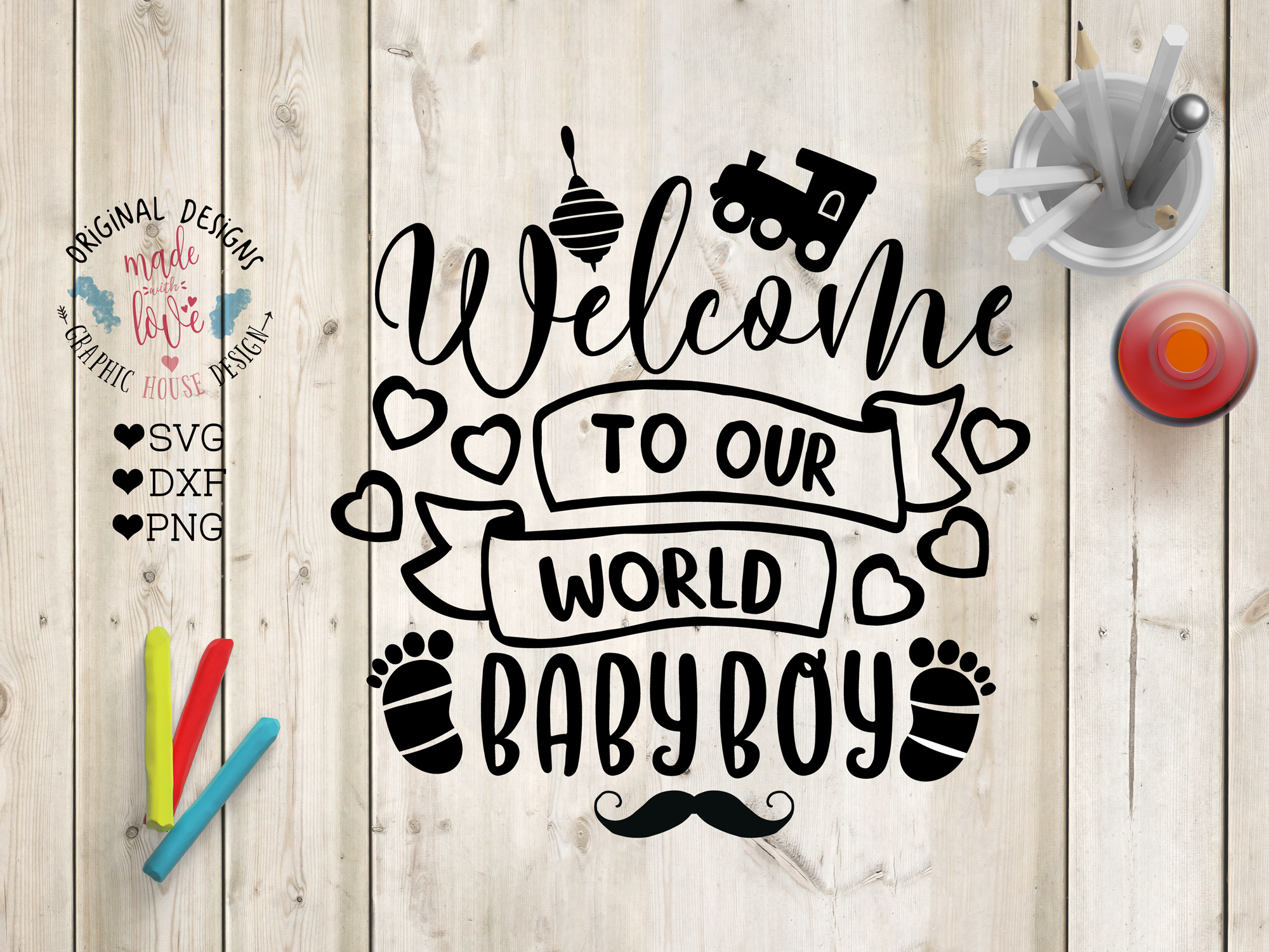 Download Welcome Baby Boy Cut File SVG, DXF, PNG (64926) | SVGs ...