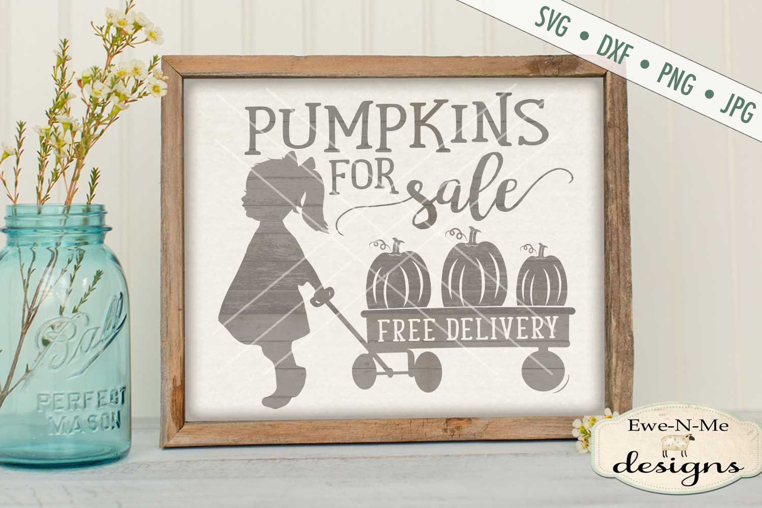 Download Pumpkins for Sale Girl Wagon SVG DXF Files (223402) | Cut Files | Design Bundles