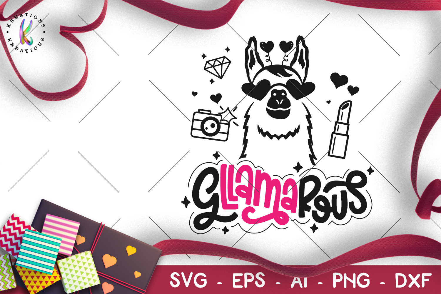 Download Gllamarous svg valentine's day Llama Love