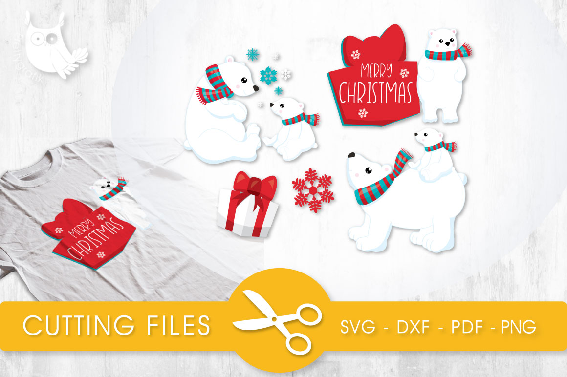 Download Christmas Polar Bears cutting files svg, dxf, pdf, eps ...