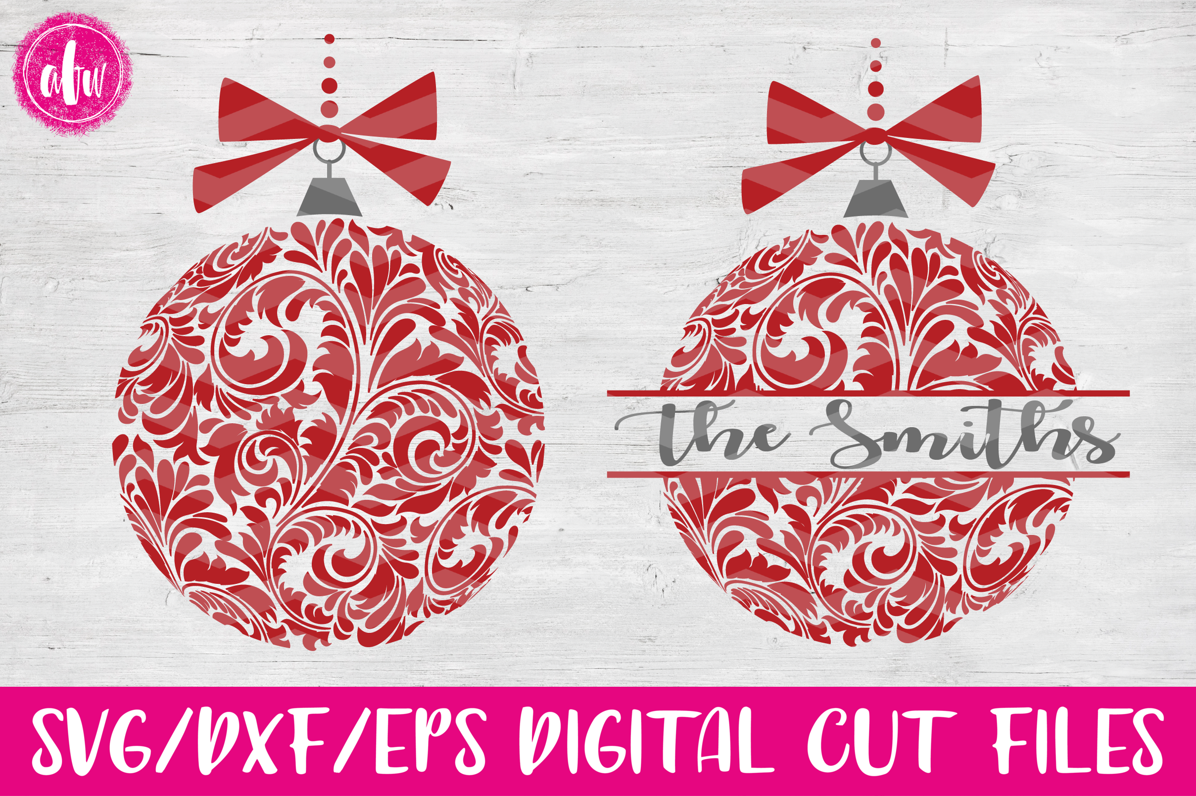 Flourish Christmas Ornaments - SVG, DXF, EPS Cut File (32681) | SVGs