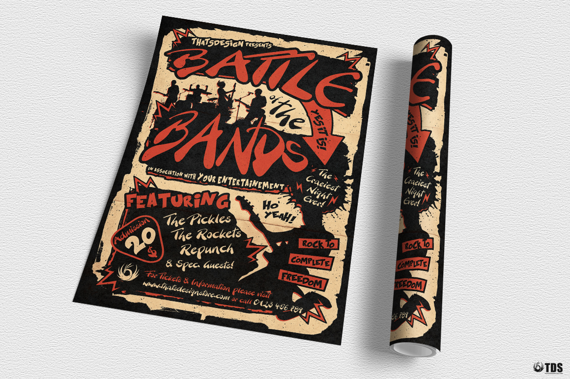 Battle of the Bands Flyer Template (15366) | Flyers | Design Bundles