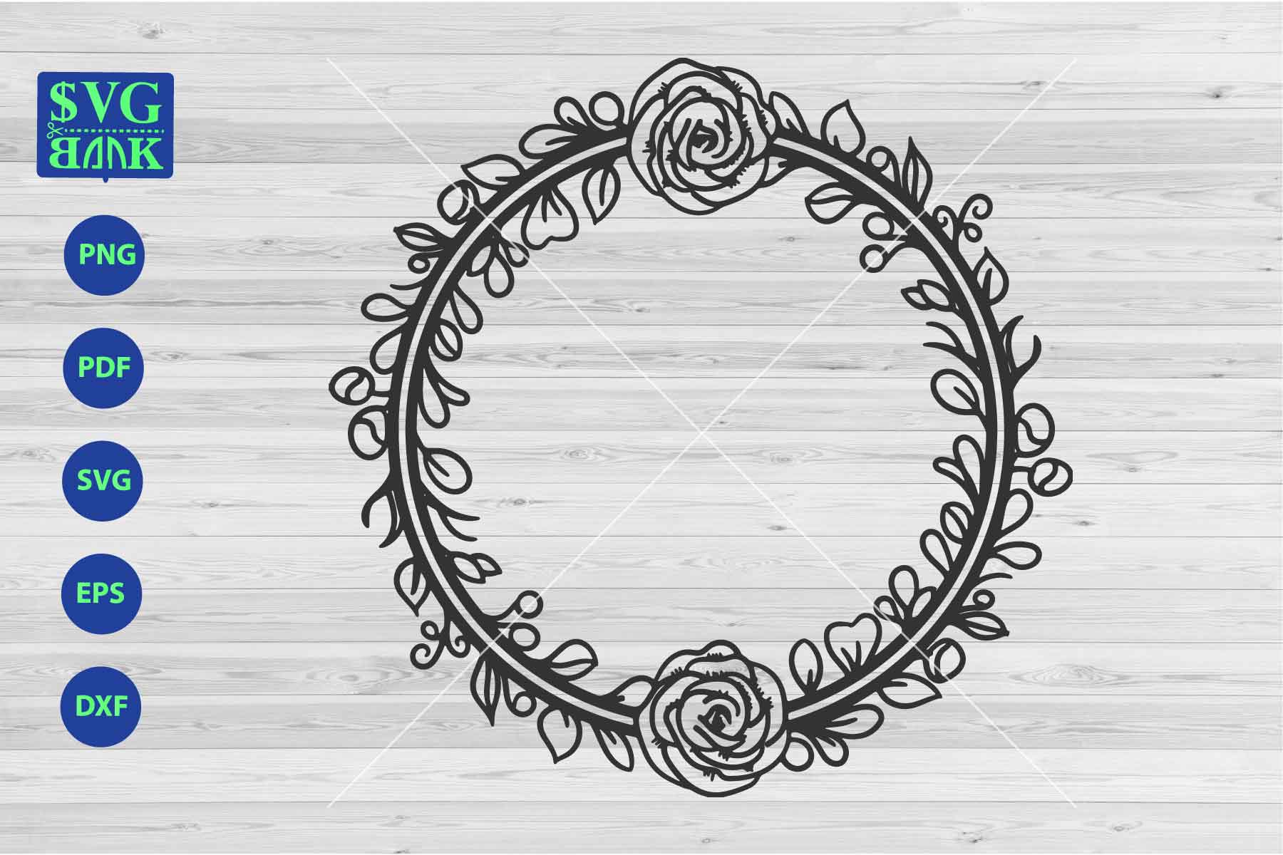 Download decorative Wreath svg, monogram circle frame, laurel svg