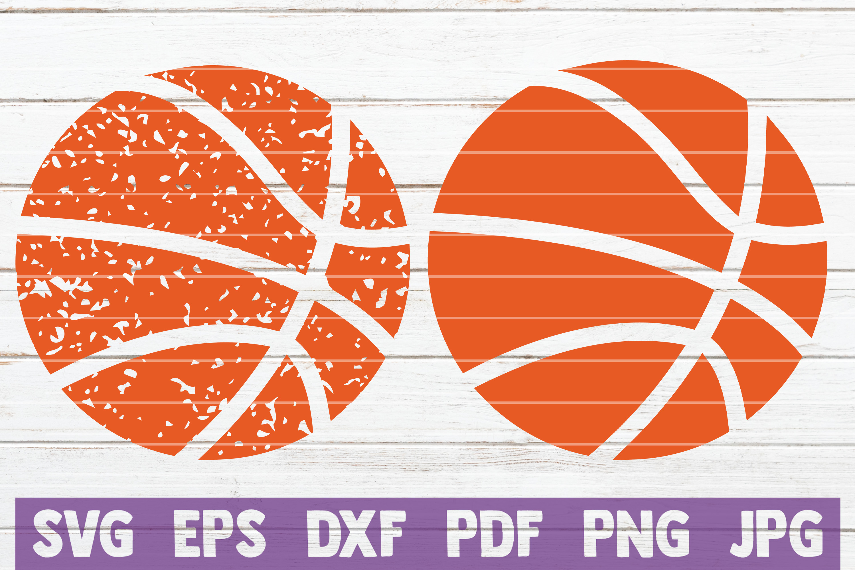Distressed Basketball SVG Cut File | commercial use