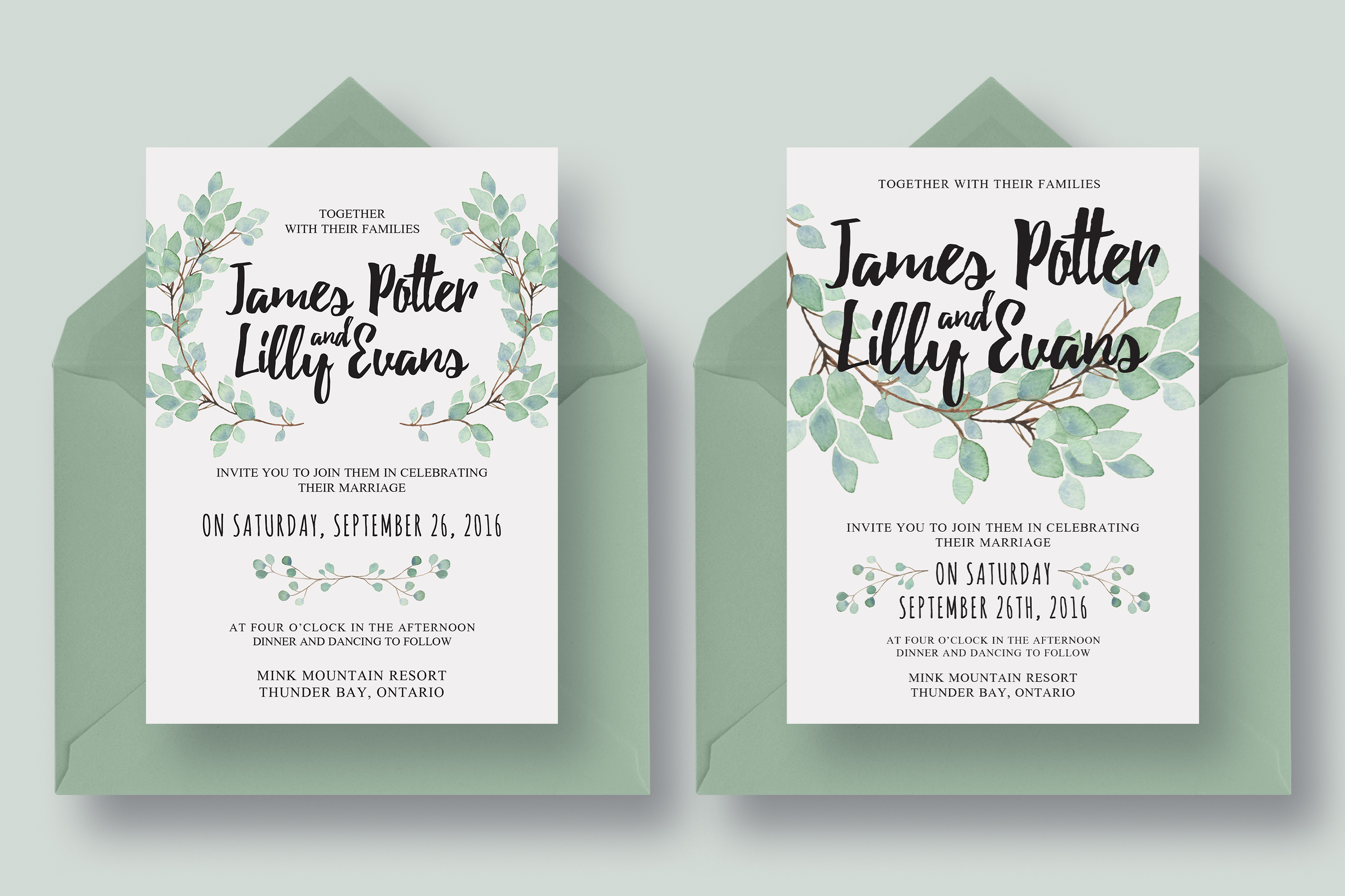 Eucalyptus Wedding Invitation Suite