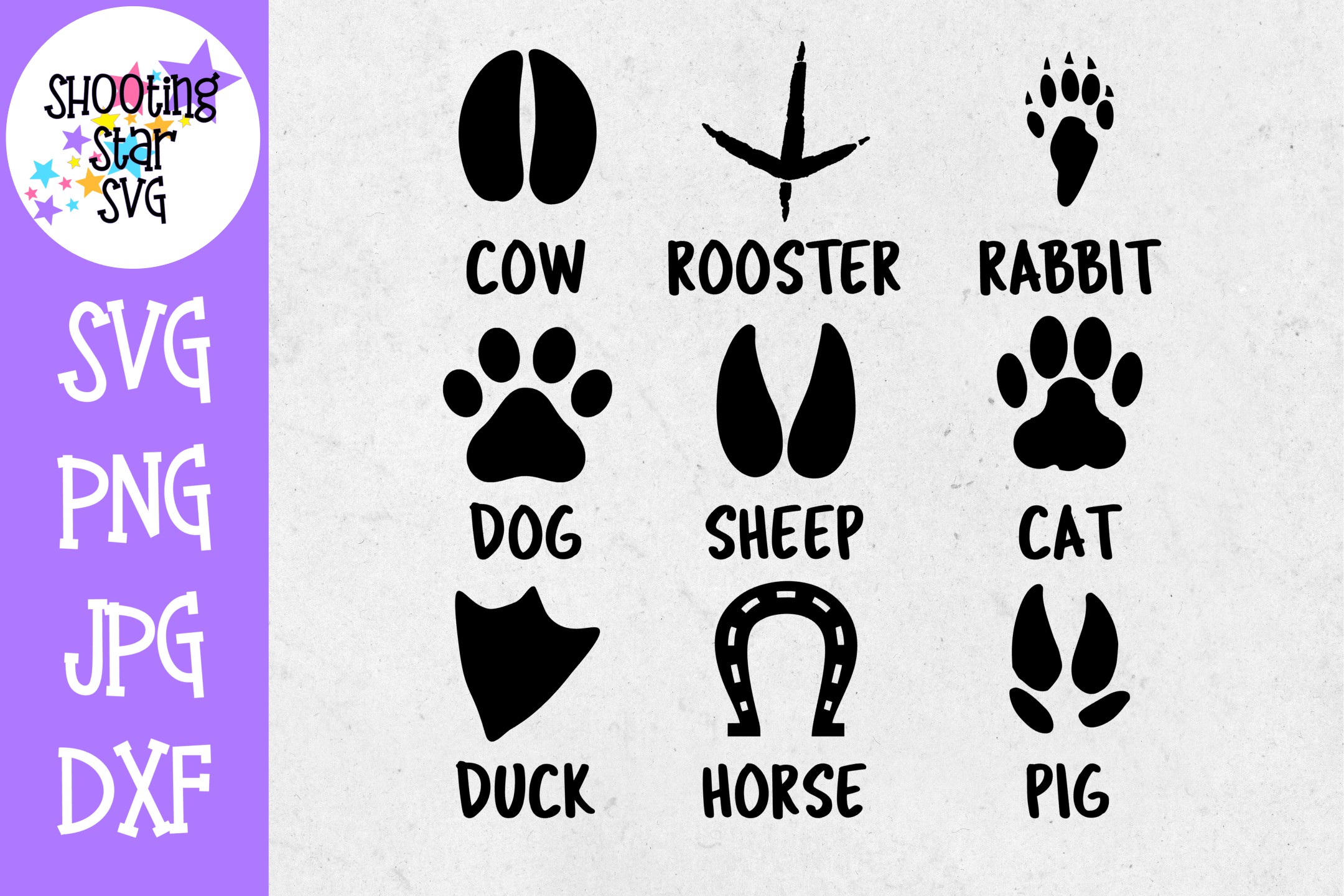 Download Farm animal Tracks - Farm Animal Paw Prints - Children's SVG (256407) | Cut Files | Design Bundles