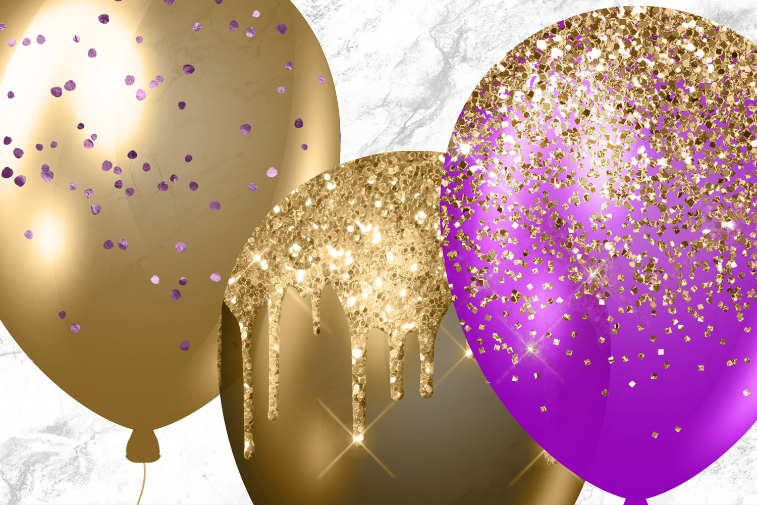 Download Purple and Gold Balloons Clipart (419946) | Patterns ...