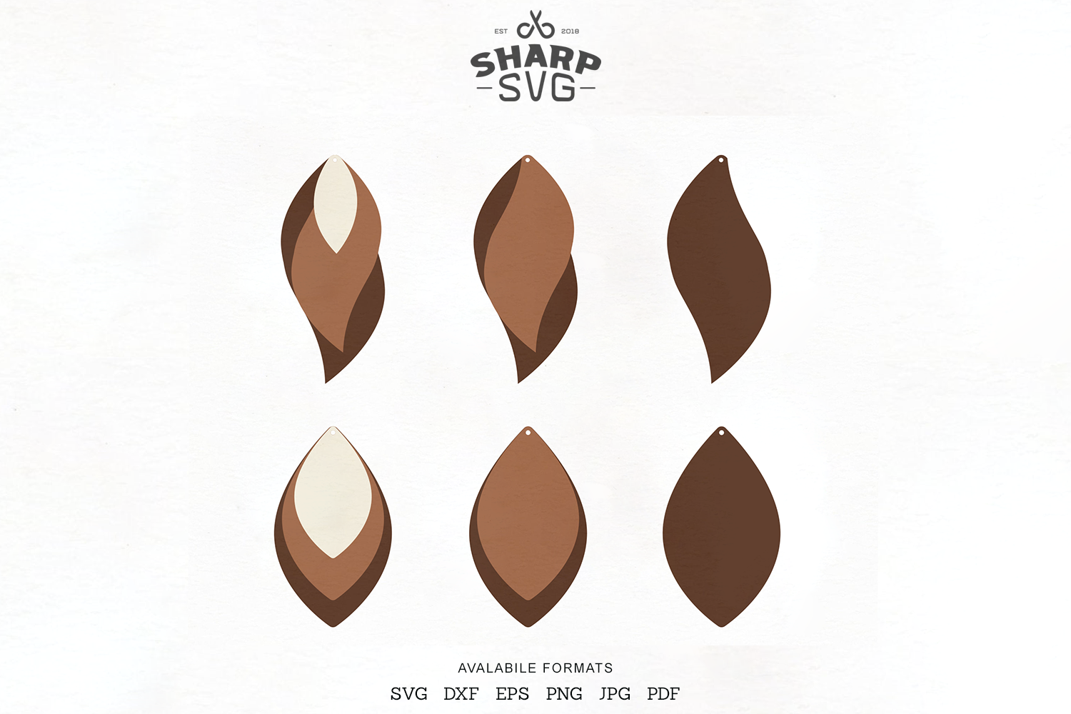 Download Stacked Earrings SVG - Leather Earrings Cutting Templates ...