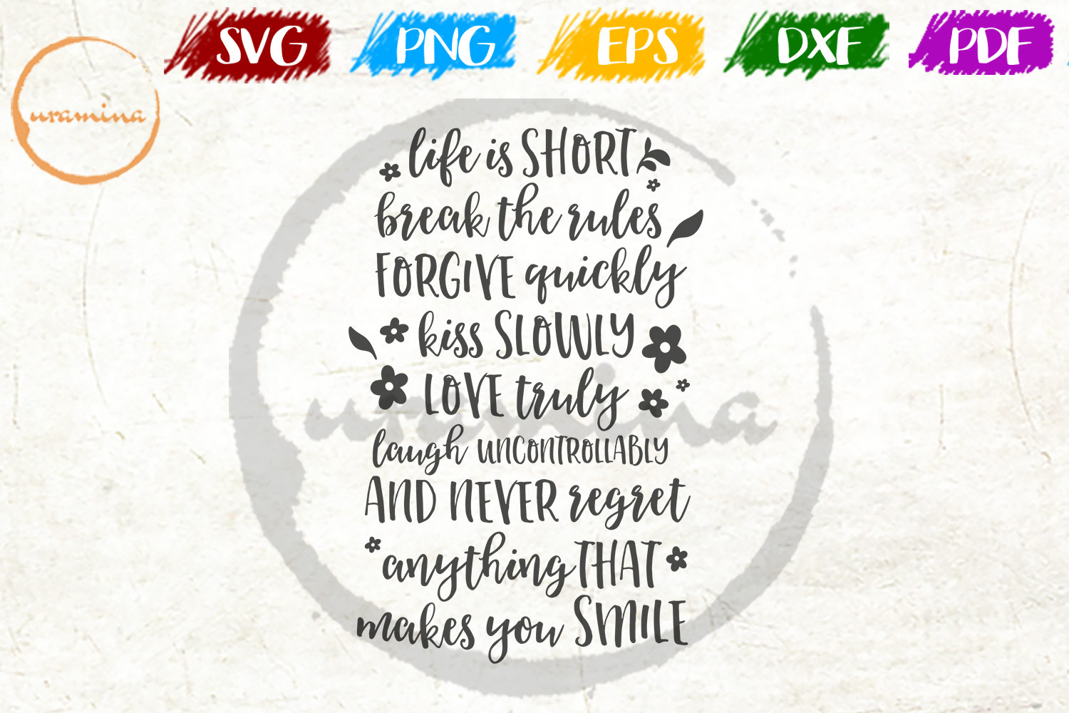 Download Life Is Short Break The Rules Inspirational Quote Art SVG ...