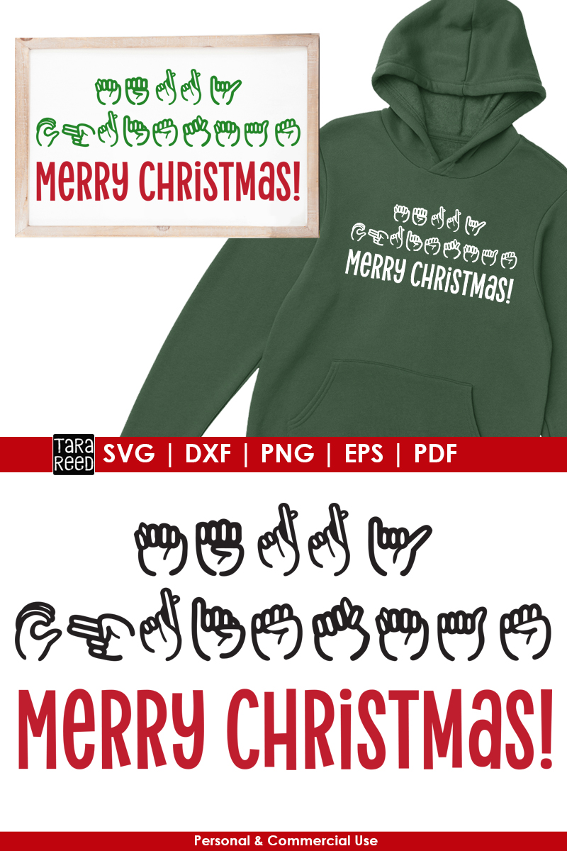 ASL Merry Christmas - Sign Language SVG &amp; Cut Files