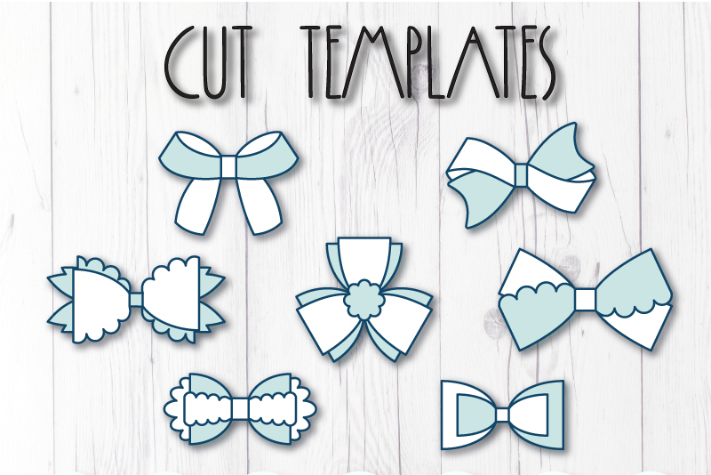 7 Hair bow template SVG, Faux leather bow template Cricut (239642