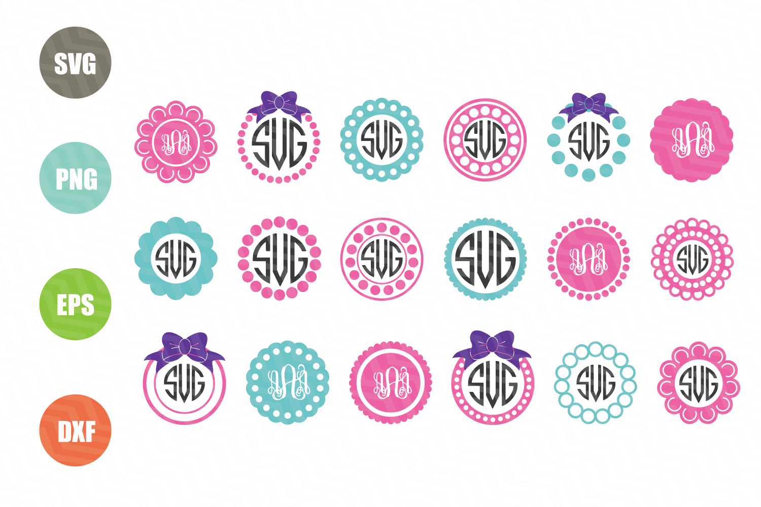 Download Circle Monogram Frames SVG by NewSvgArt | Design Bundles