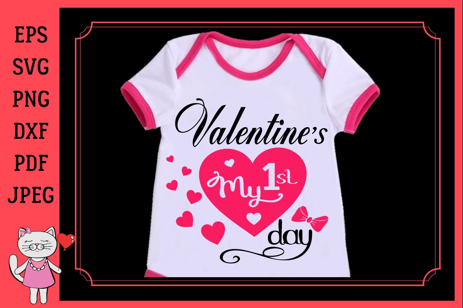 Download Baby Girl 1st Valentine Day Outfit Girl svg (438307 ...