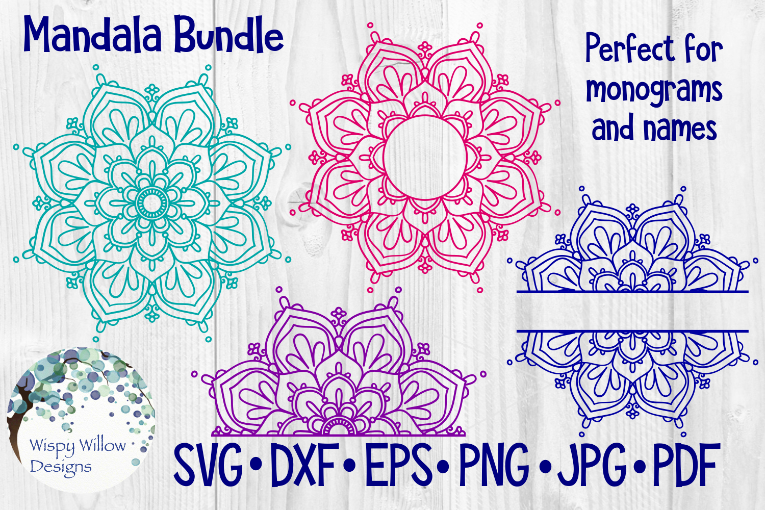 Mandala Bundle SVG Bundle | Monogram Mandala | Half Mandala